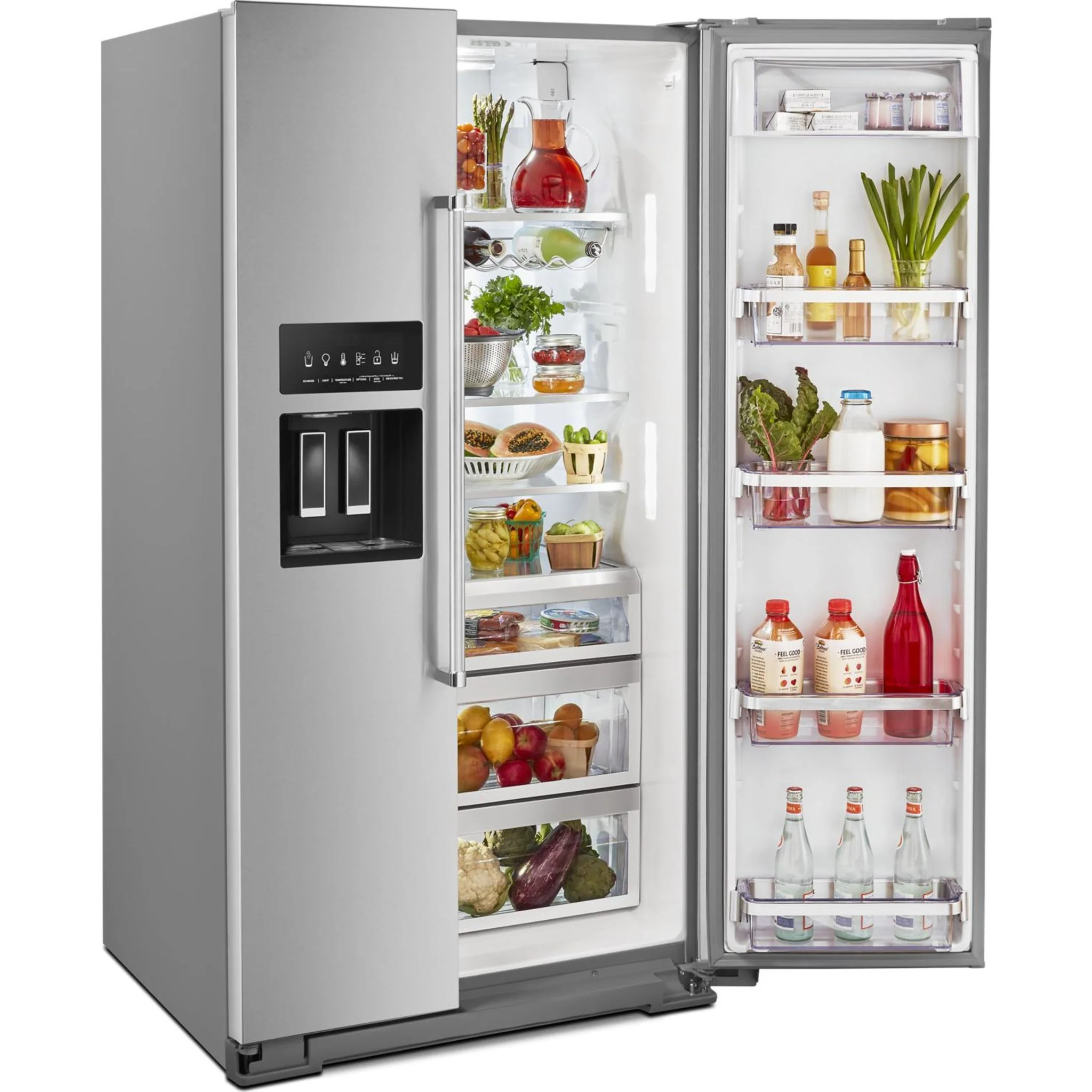 KitchenAid  24.8 cu.. ft. Side-by-Side Refrigerator with Exterior Ice and Water and PrintShield finish - Stainless Steel (KRSF705HPS) - Image 21