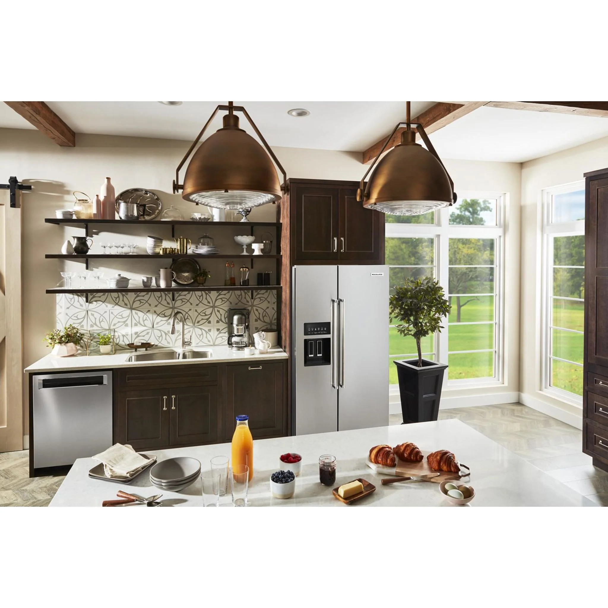 KitchenAid  24.8 cu.. ft. Side-by-Side Refrigerator with Exterior Ice and Water and PrintShield finish - Stainless Steel (KRSF705HPS) - Image 23