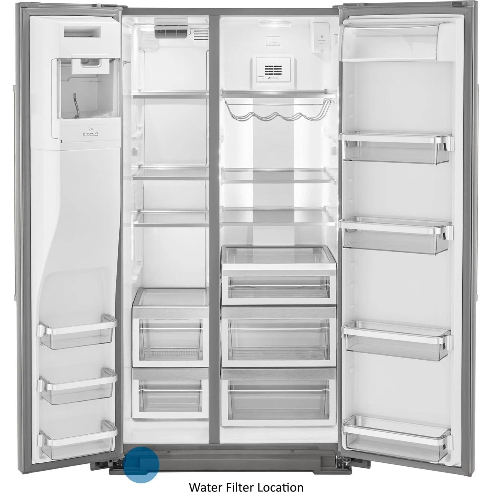 KitchenAid  24.8 cu.. ft. Side-by-Side Refrigerator with Exterior Ice and Water and PrintShield finish - Stainless Steel (KRSF705HPS) - Image 28