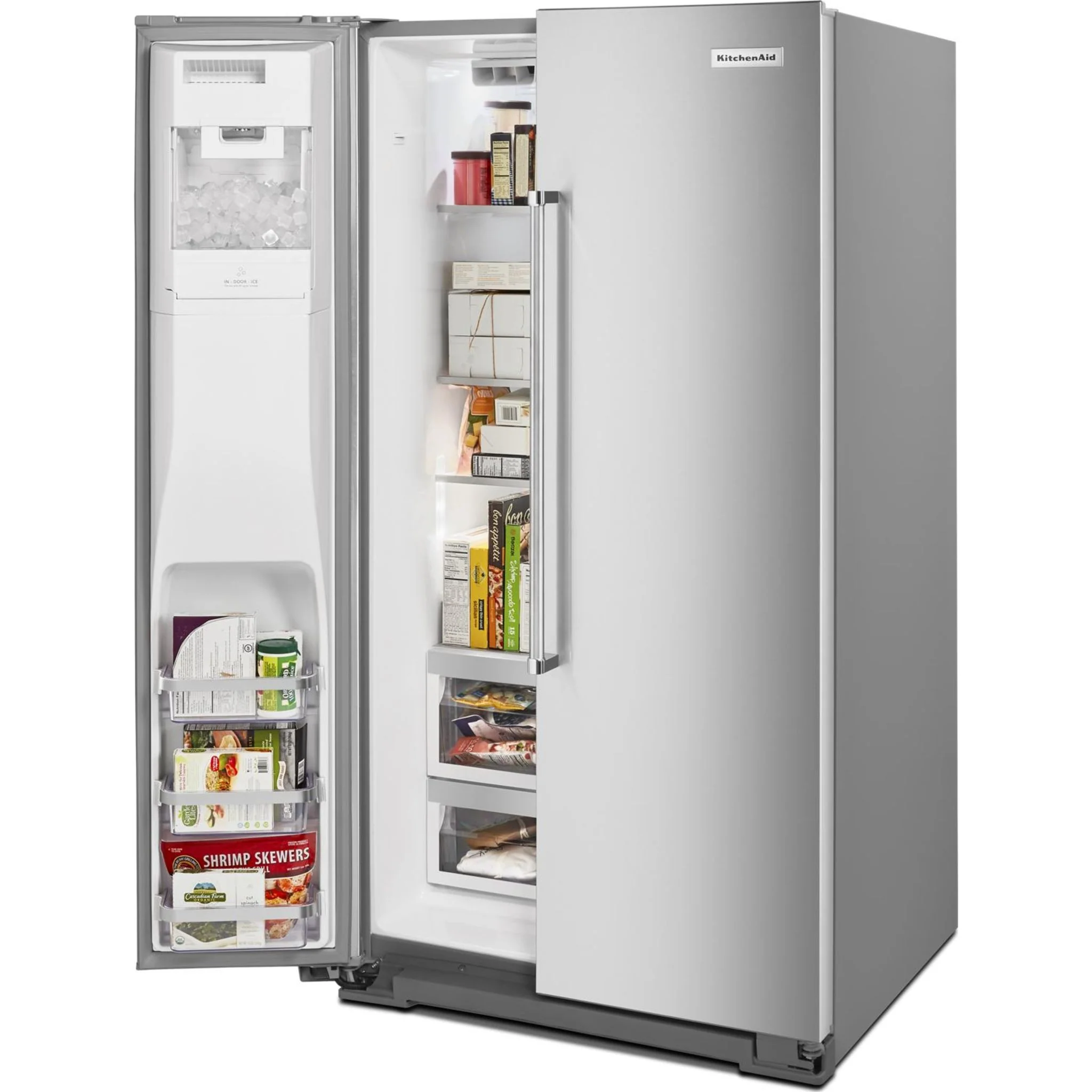 KitchenAid  24.8 cu.. ft. Side-by-Side Refrigerator with Exterior Ice and Water and PrintShield finish - Stainless Steel (KRSF705HPS) - Image 29