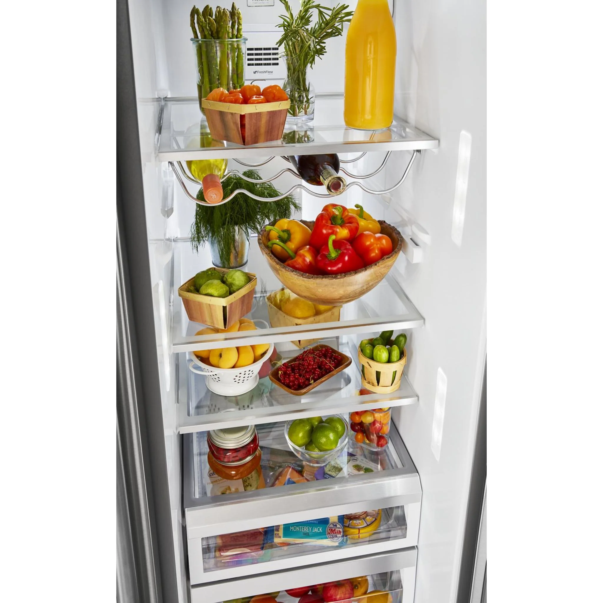 KitchenAid  24.8 cu.. ft. Side-by-Side Refrigerator with Exterior Ice and Water and PrintShield finish - Stainless Steel (KRSF705HPS) - Image 31