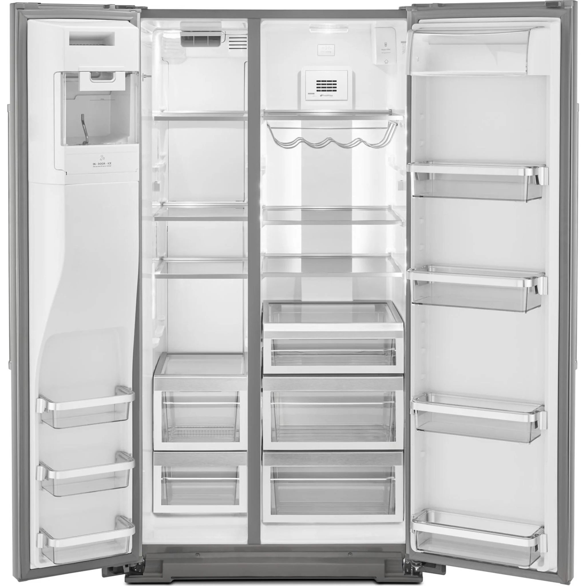 KitchenAid  24.8 cu.. ft. Side-by-Side Refrigerator with Exterior Ice and Water and PrintShield finish - Stainless Steel (KRSF705HPS) - Image 35