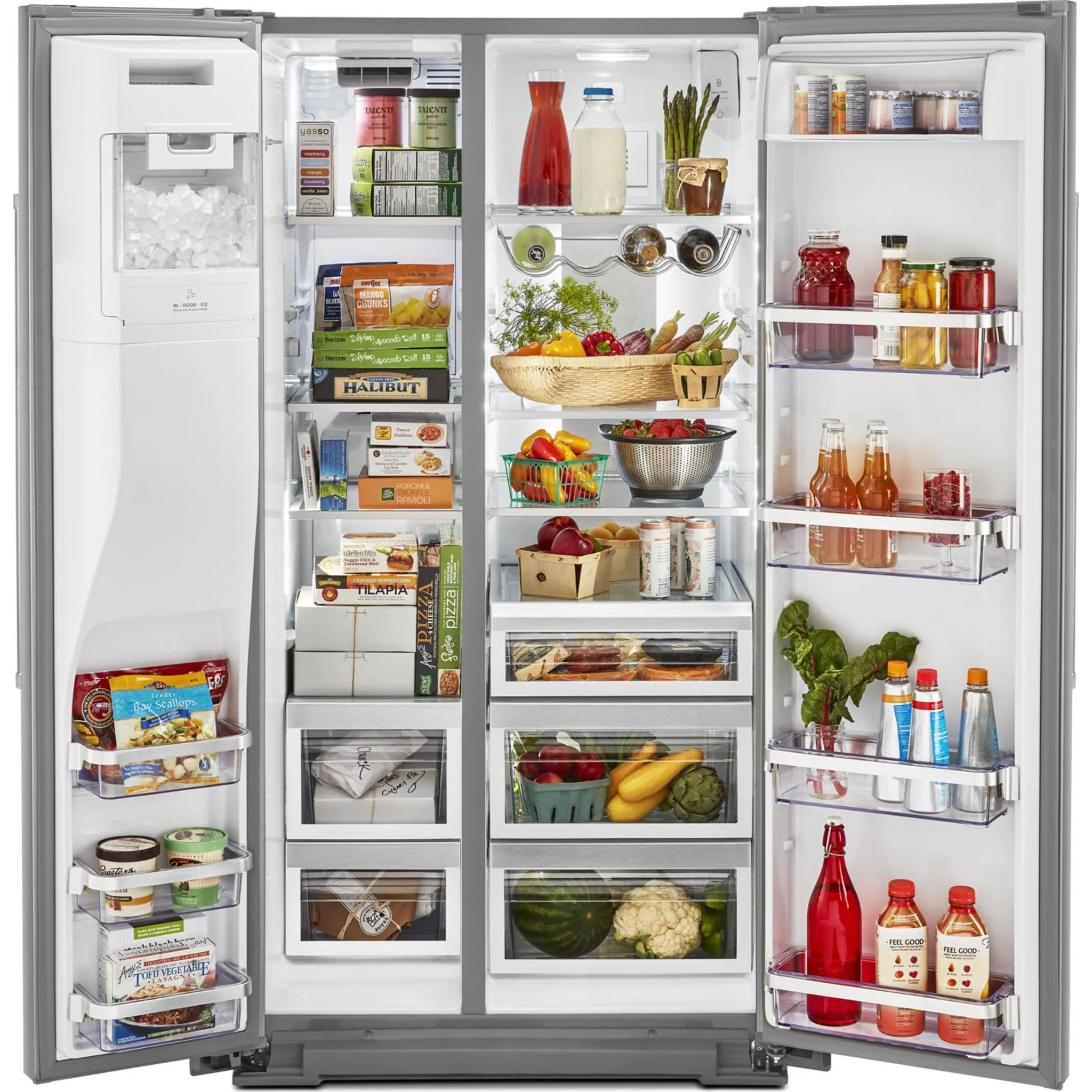 KitchenAid  24.8 cu.. ft. Side-by-Side Refrigerator with Exterior Ice and Water and PrintShield finish - Stainless Steel (KRSF705HPS) - Image 44