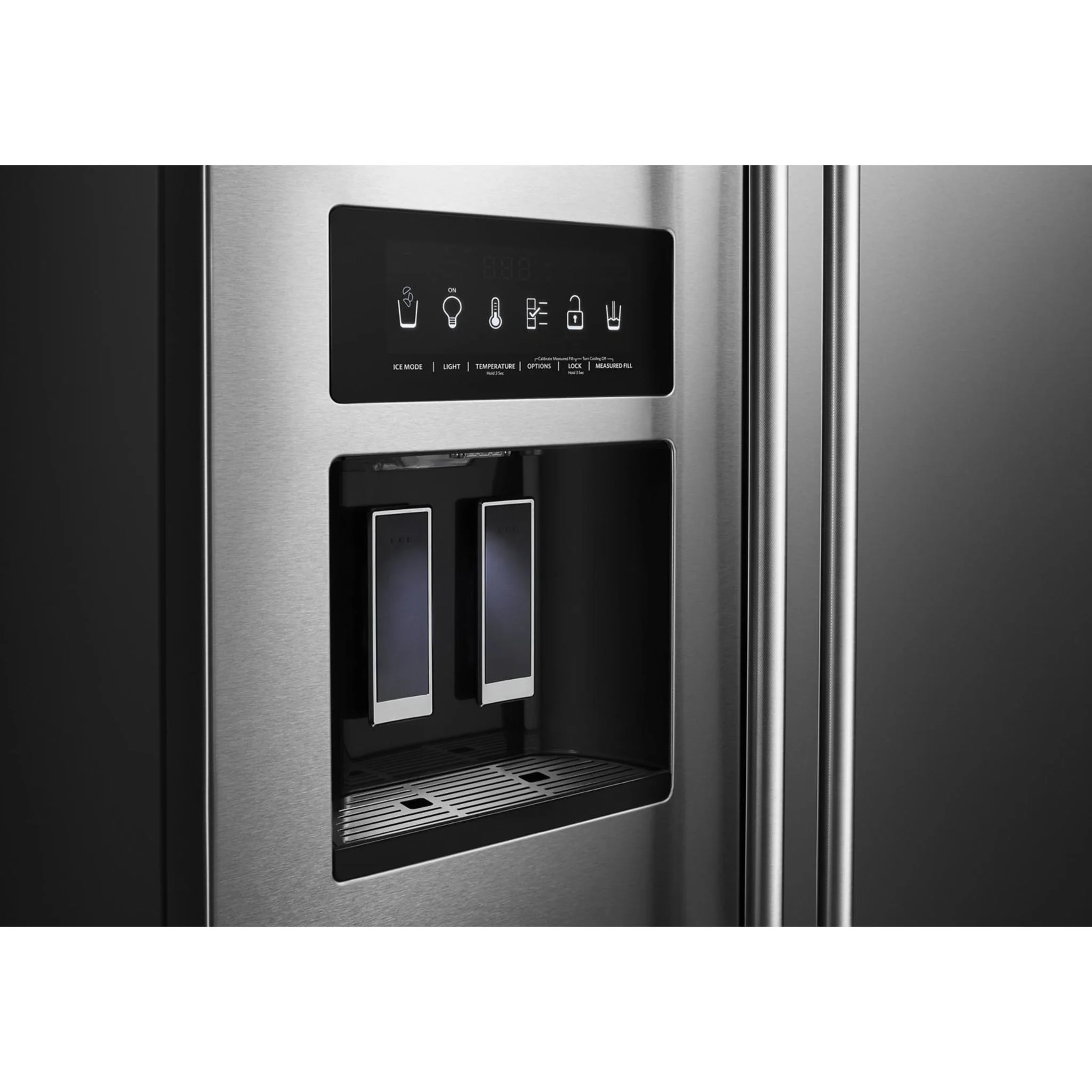 KitchenAid  24.8 cu.. ft. Side-by-Side Refrigerator with Exterior Ice and Water and PrintShield finish - Stainless Steel (KRSF705HPS) - Image 46