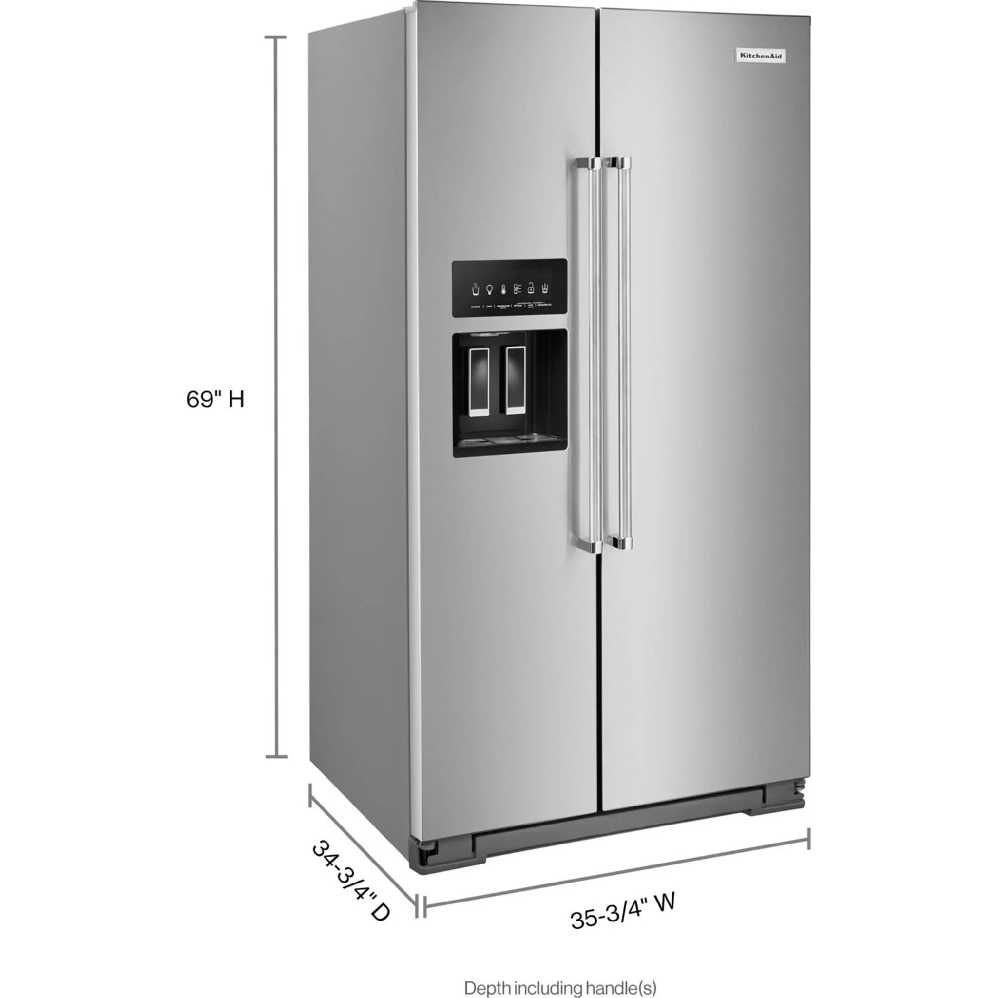 KitchenAid  24.8 cu.. ft. Side-by-Side Refrigerator with Exterior Ice and Water and PrintShield finish - Stainless Steel (KRSF705HPS) - Image 48