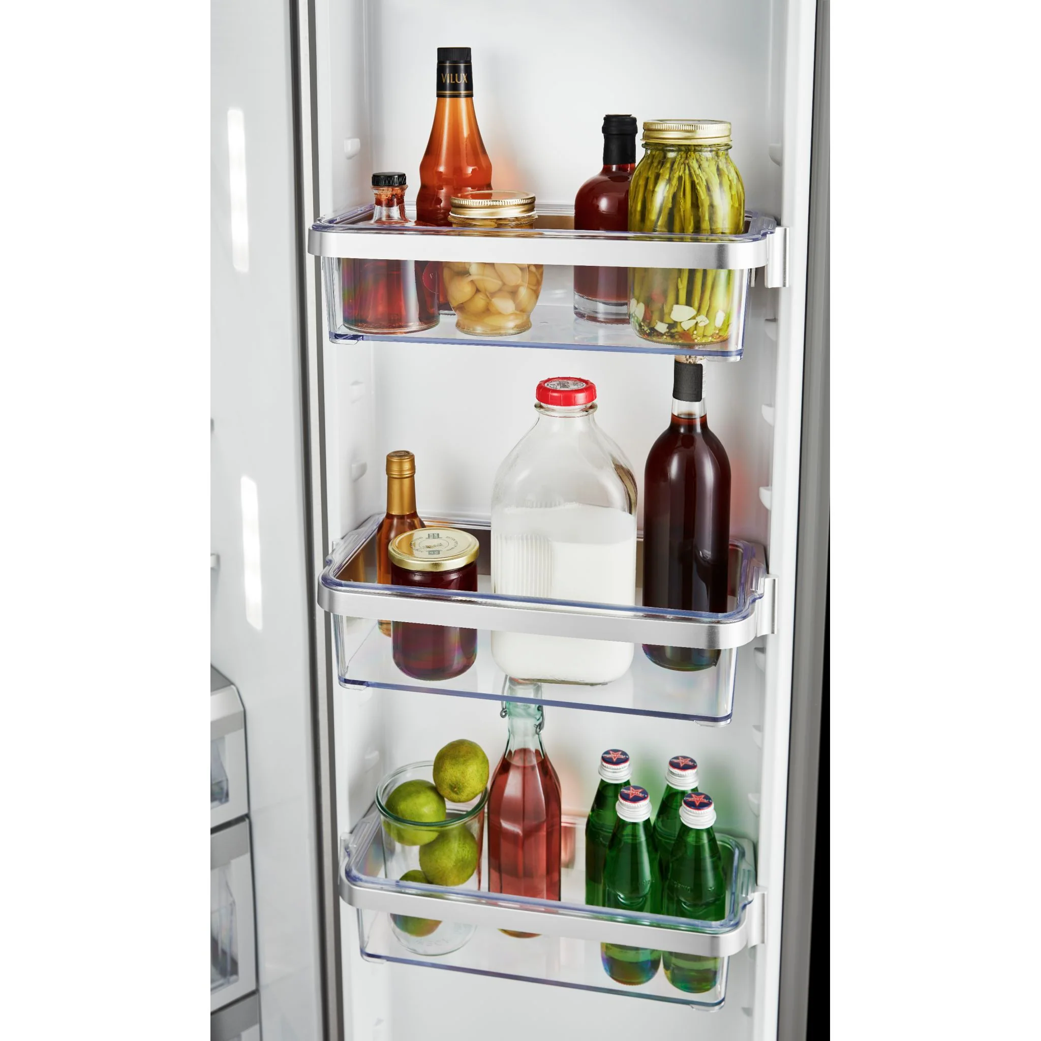 KitchenAid  24.8 cu.. ft. Side-by-Side Refrigerator with Exterior Ice and Water and PrintShield finish - Stainless Steel (KRSF705HPS) - Image 9