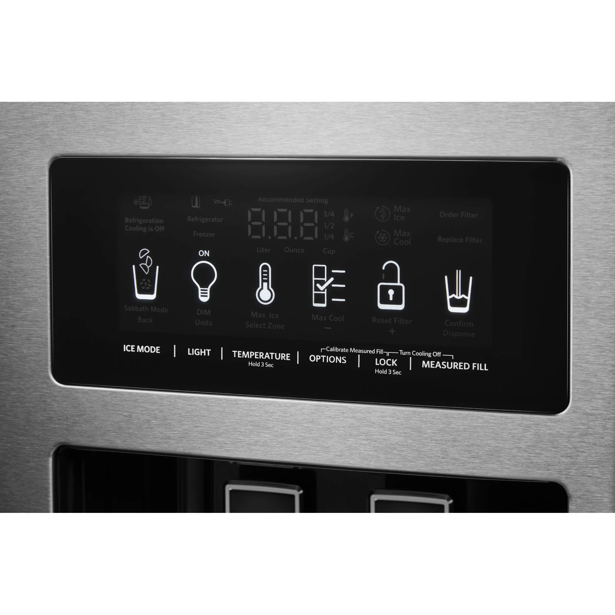 KitchenAid  24.8 cu.. ft. Side-by-Side Refrigerator with Exterior Ice and Water and PrintShield Finish - Black Stainless (KRSF705HBS) - Image 10