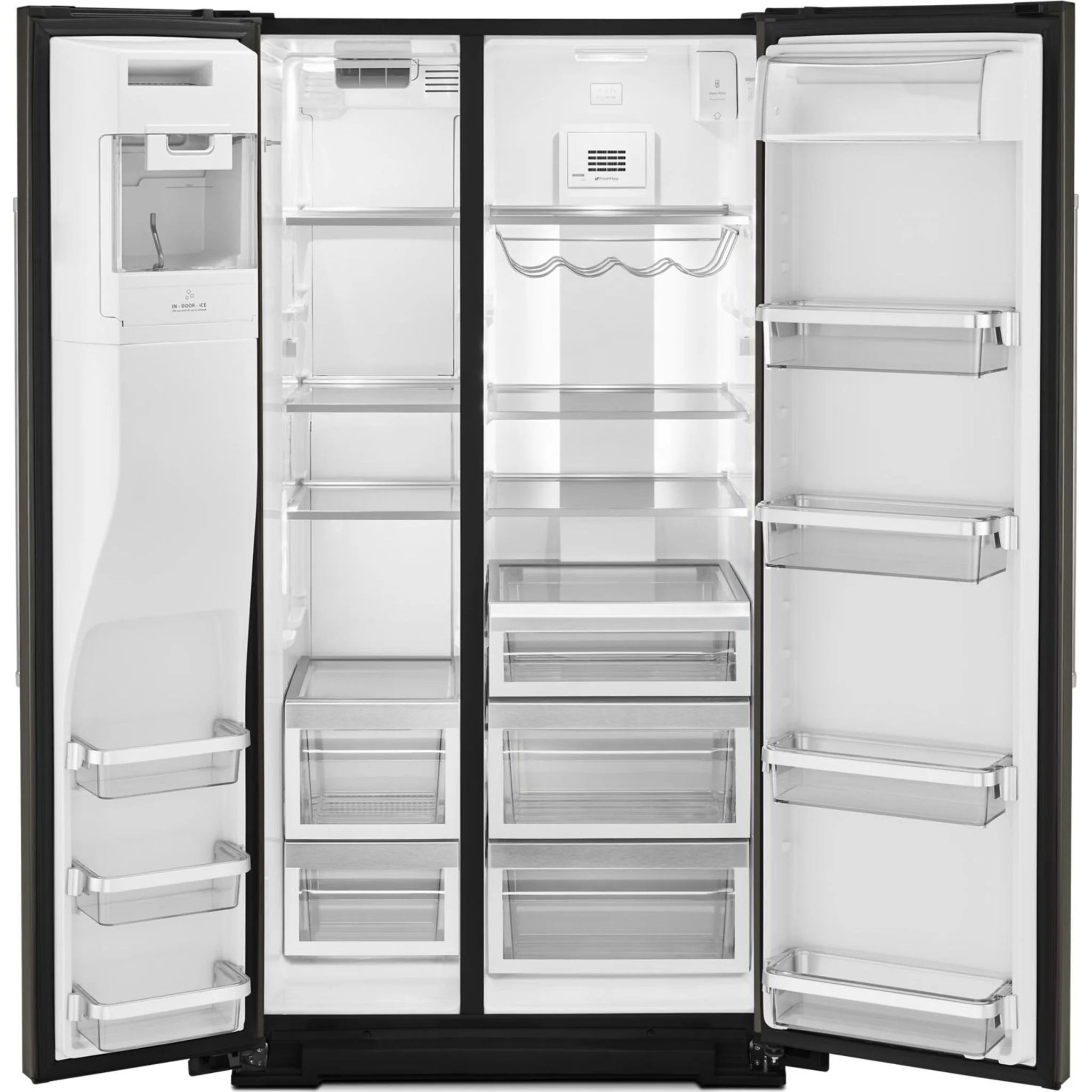 KitchenAid  24.8 cu.. ft. Side-by-Side Refrigerator with Exterior Ice and Water and PrintShield Finish - Black Stainless (KRSF705HBS) - Image 22