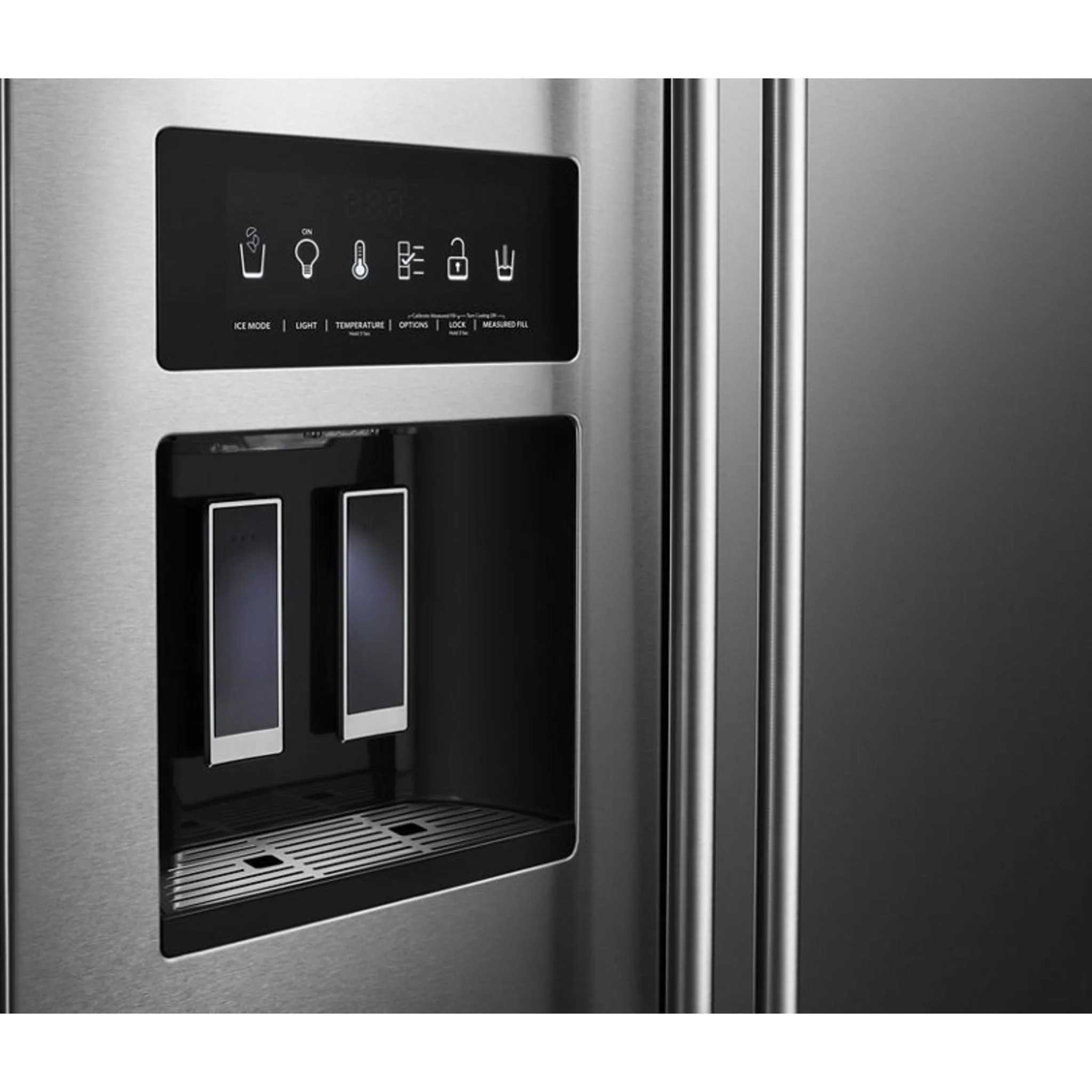 KitchenAid  24.8 cu.. ft. Side-by-Side Refrigerator with Exterior Ice and Water and PrintShield Finish - Black Stainless (KRSF705HBS) - Image 35