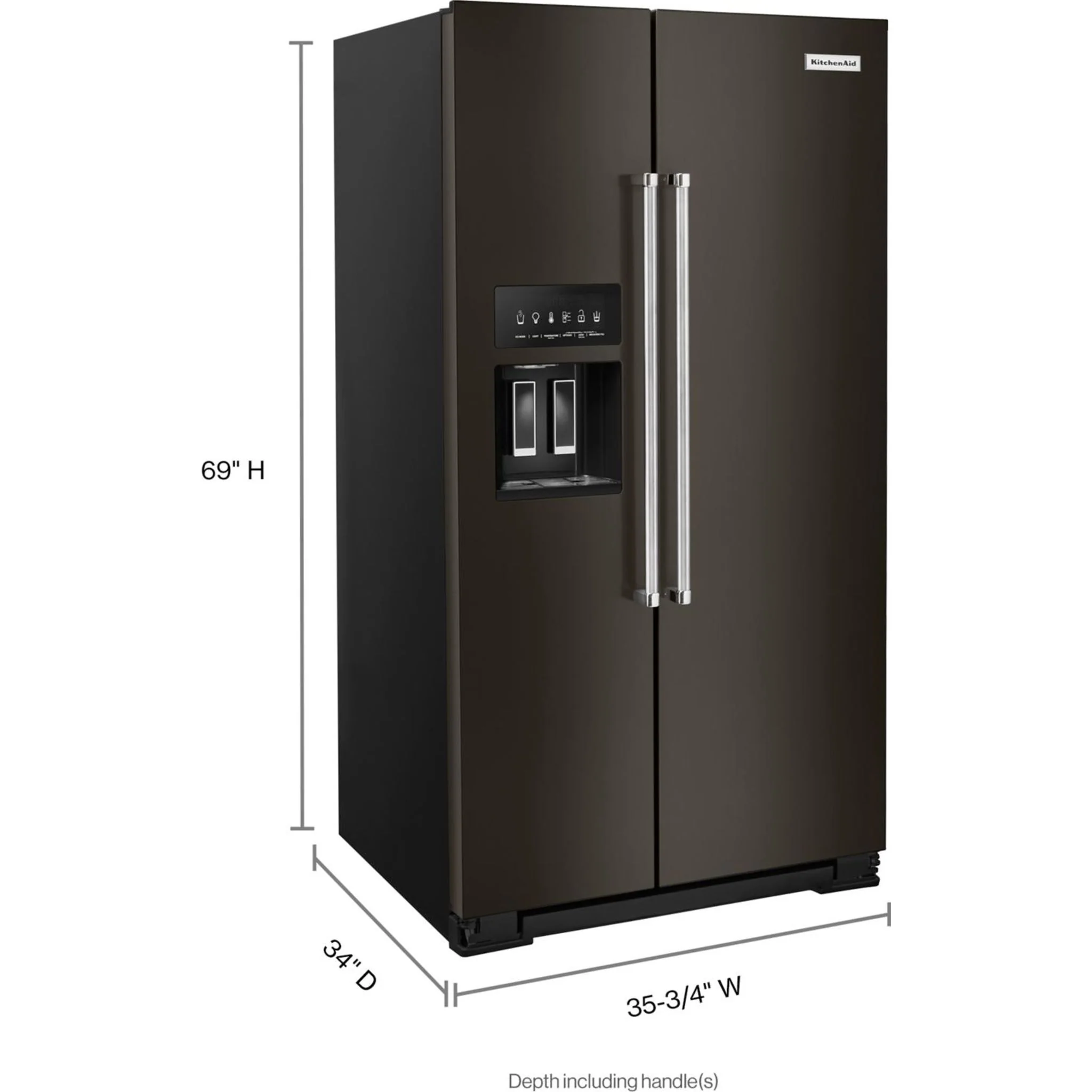 KitchenAid  24.8 cu.. ft. Side-by-Side Refrigerator with Exterior Ice and Water and PrintShield Finish - Black Stainless (KRSF705HBS) - Image 49