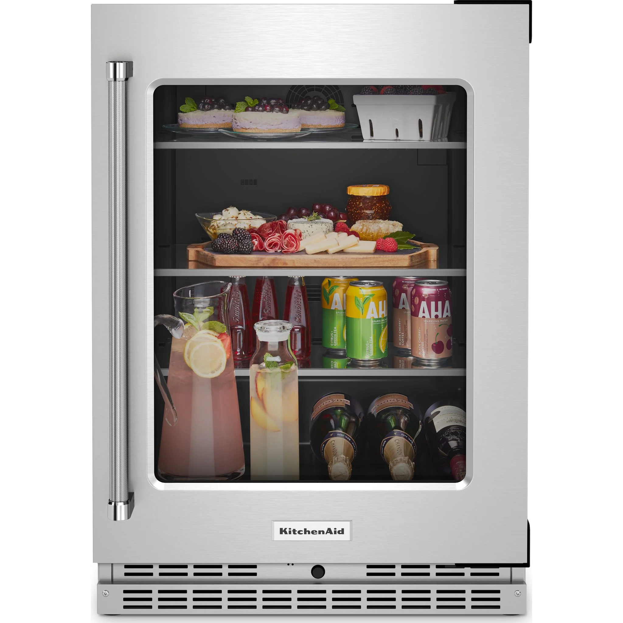 KitchenAid 24" Undercounter Refrigerator with Glass Door and Shelves with Metallic Accents -Stainless Steel (KURR314KSS) - Image 8