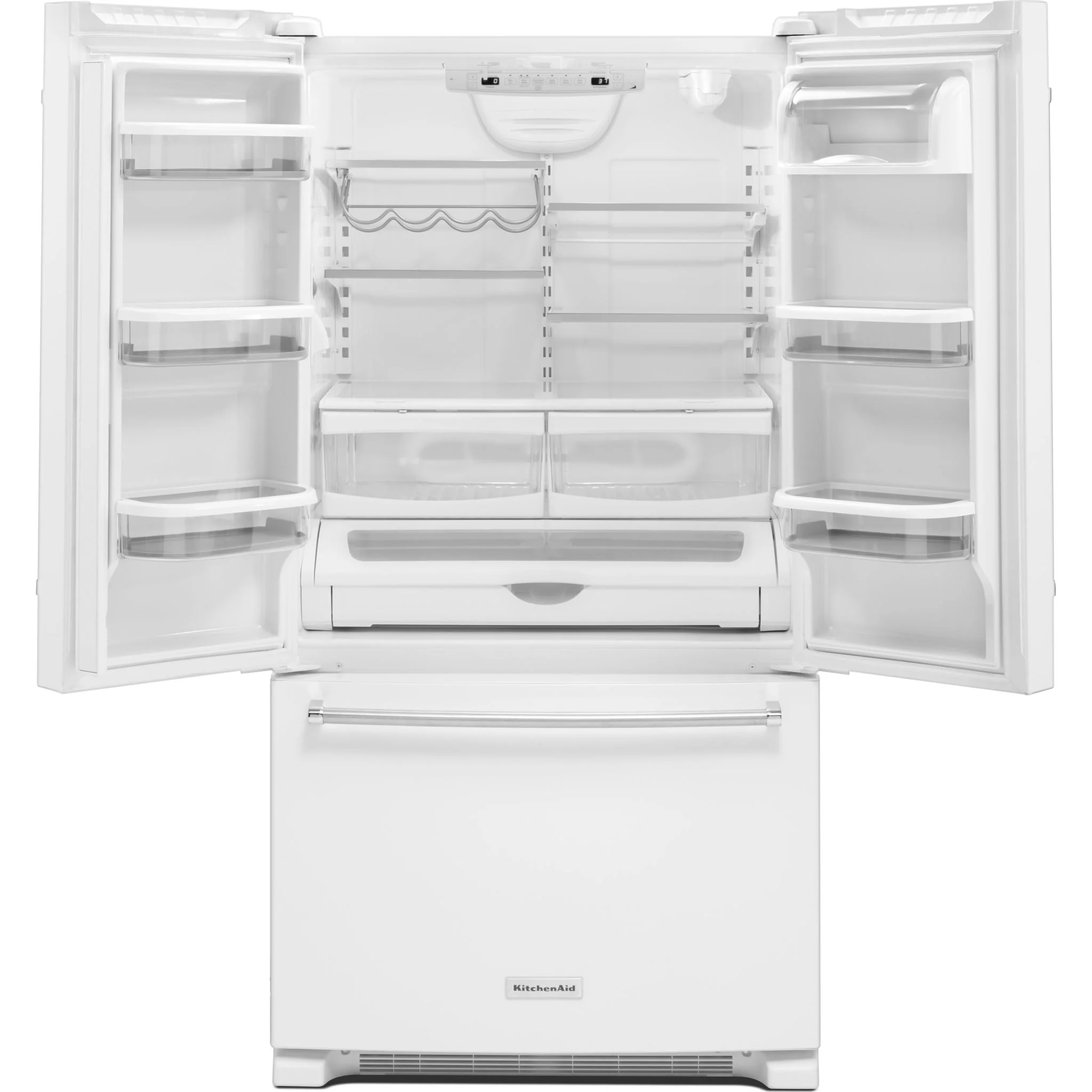 KitchenAid  25 cu. ft. 36-Width Standard Depth French Door Refrigerator with Interior Dispense (KRFF305EWH) - Image 2