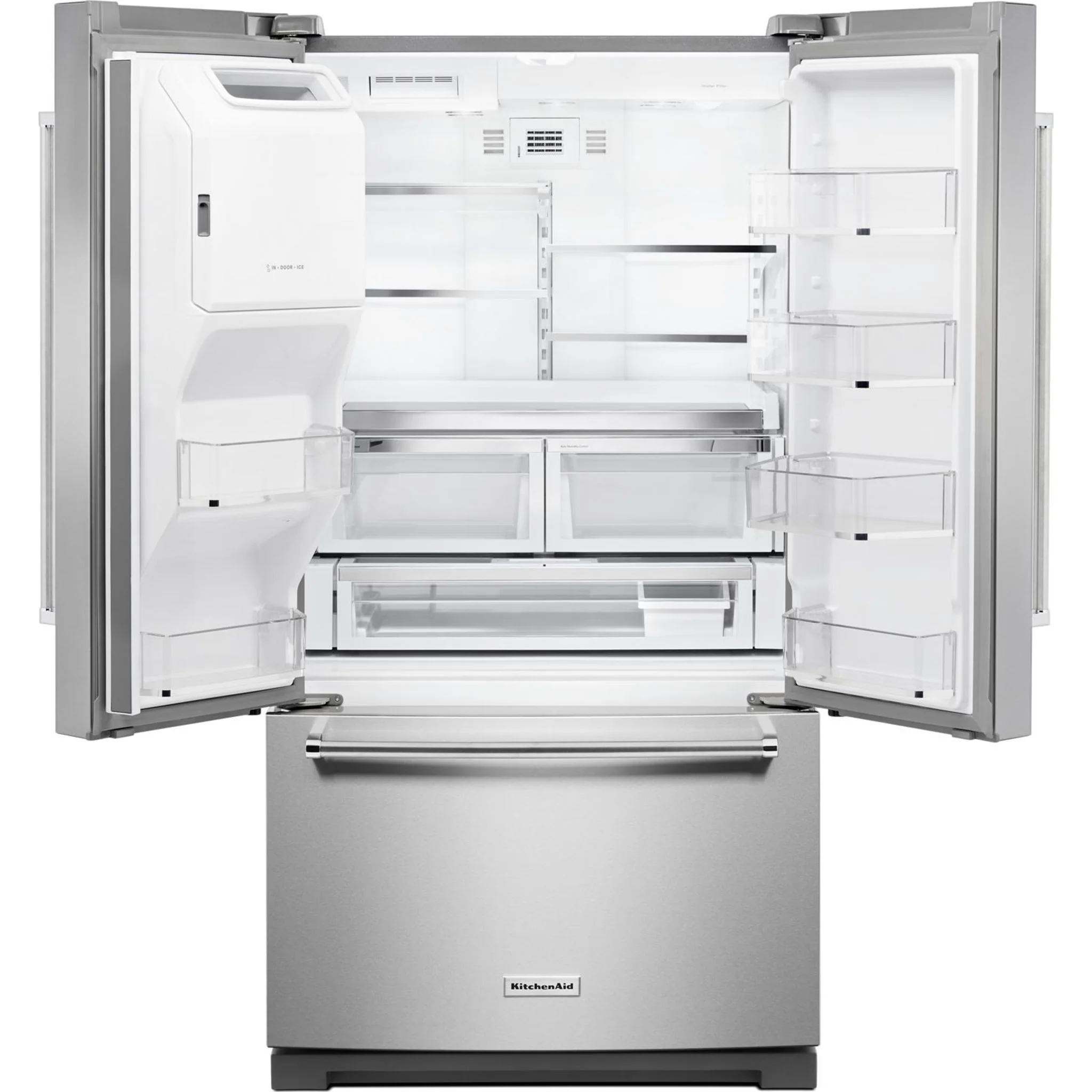 KitchenAid  26.8 cu. ft. 36" Width Standard Depth French Door Refrigerator with Exterior Ice and Water (KRFF507HPS) - Image 12