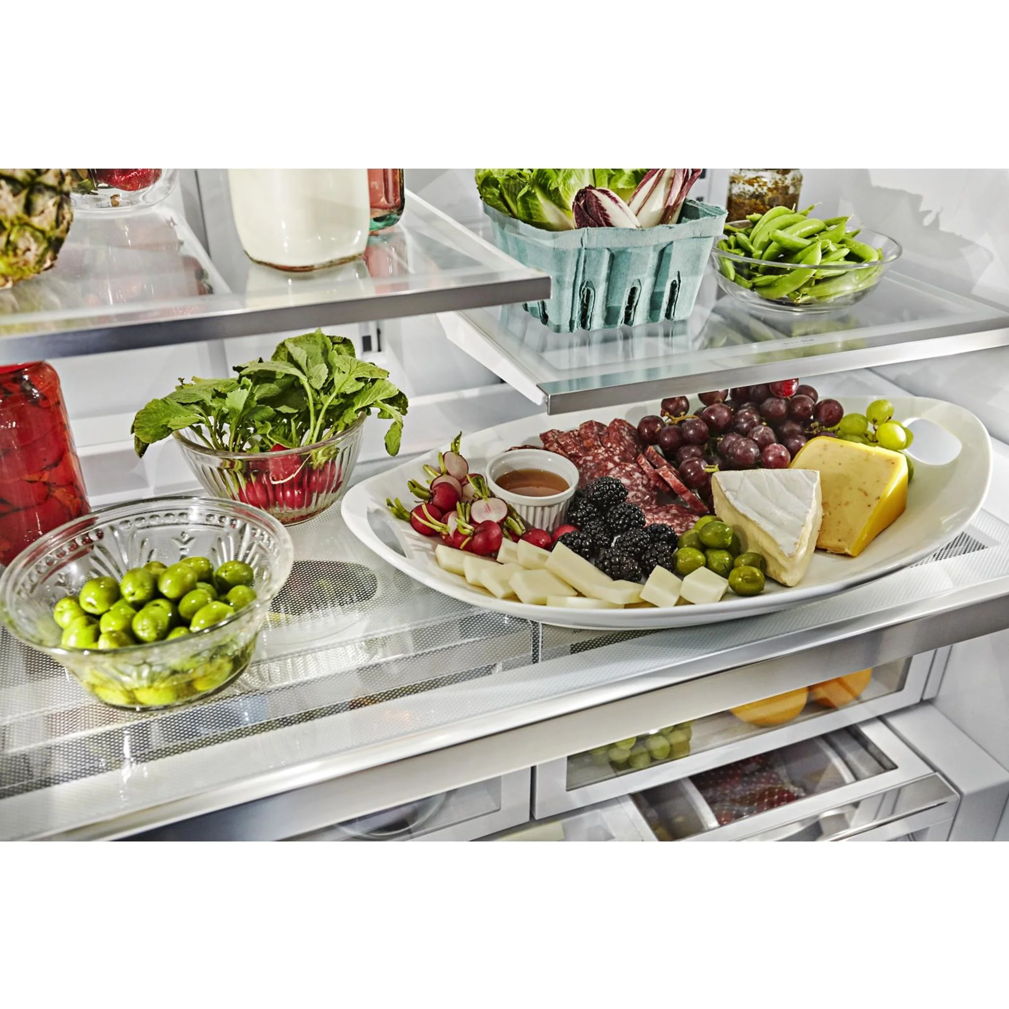 KitchenAid  26.8 cu. ft. 36" Width Standard Depth French Door Refrigerator with Exterior Ice and Water (KRFF507HPS) - Image 14