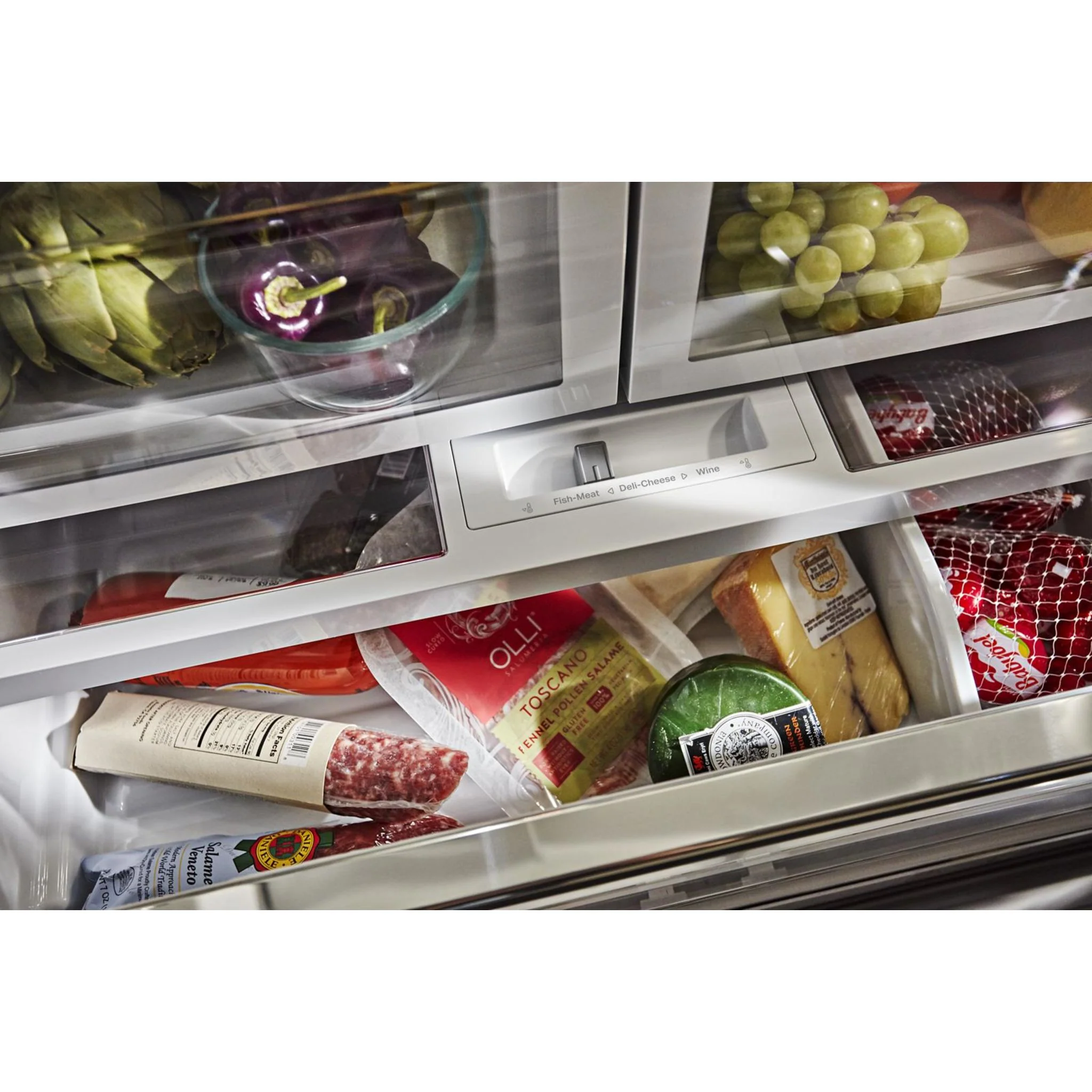 KitchenAid  26.8 cu. ft. 36" Width Standard Depth French Door Refrigerator with Exterior Ice and Water (KRFF507HPS) - Image 33
