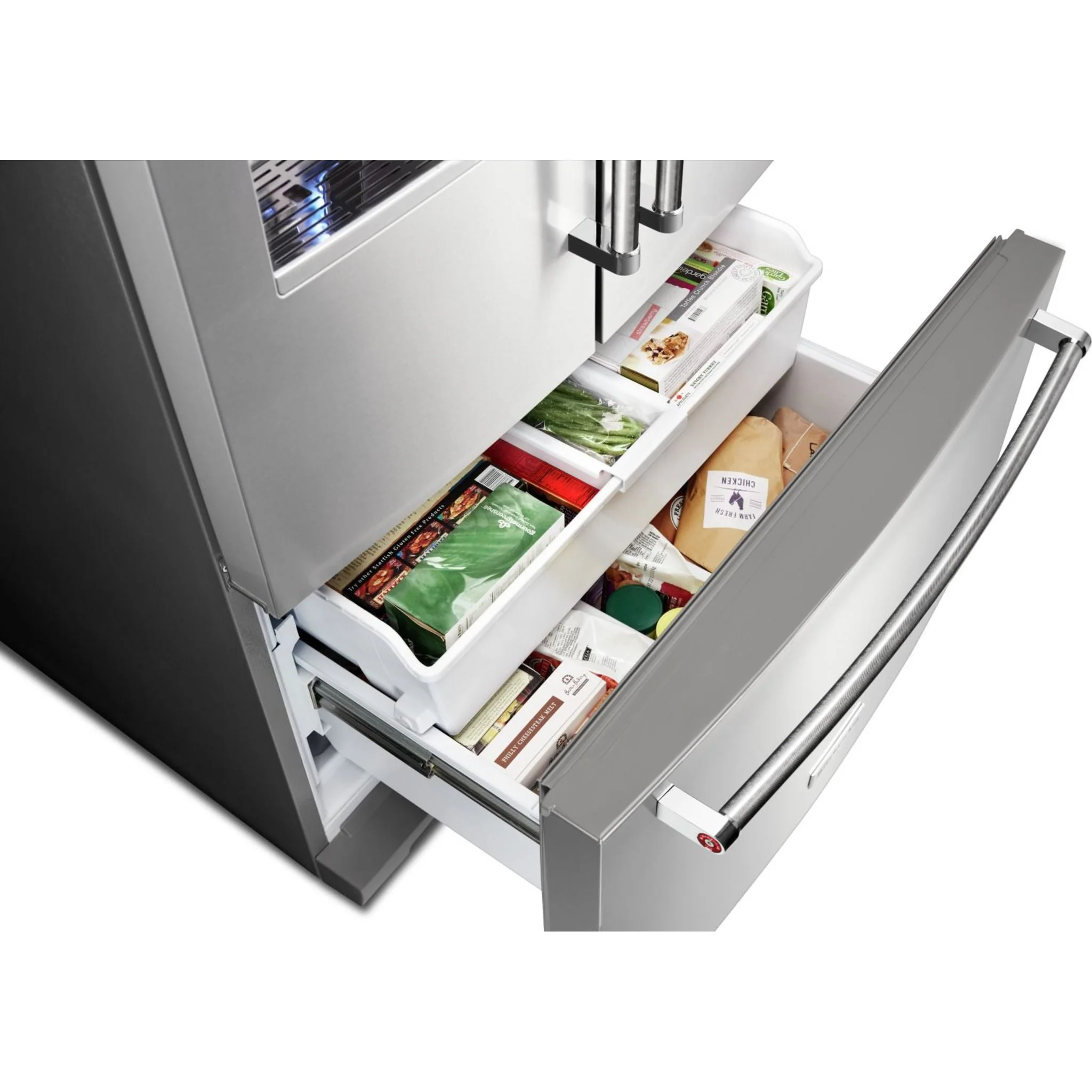 KitchenAid  26.8 cu. ft. 36" Width Standard Depth French Door Refrigerator with Exterior Ice and Water (KRFF507HPS) - Image 5