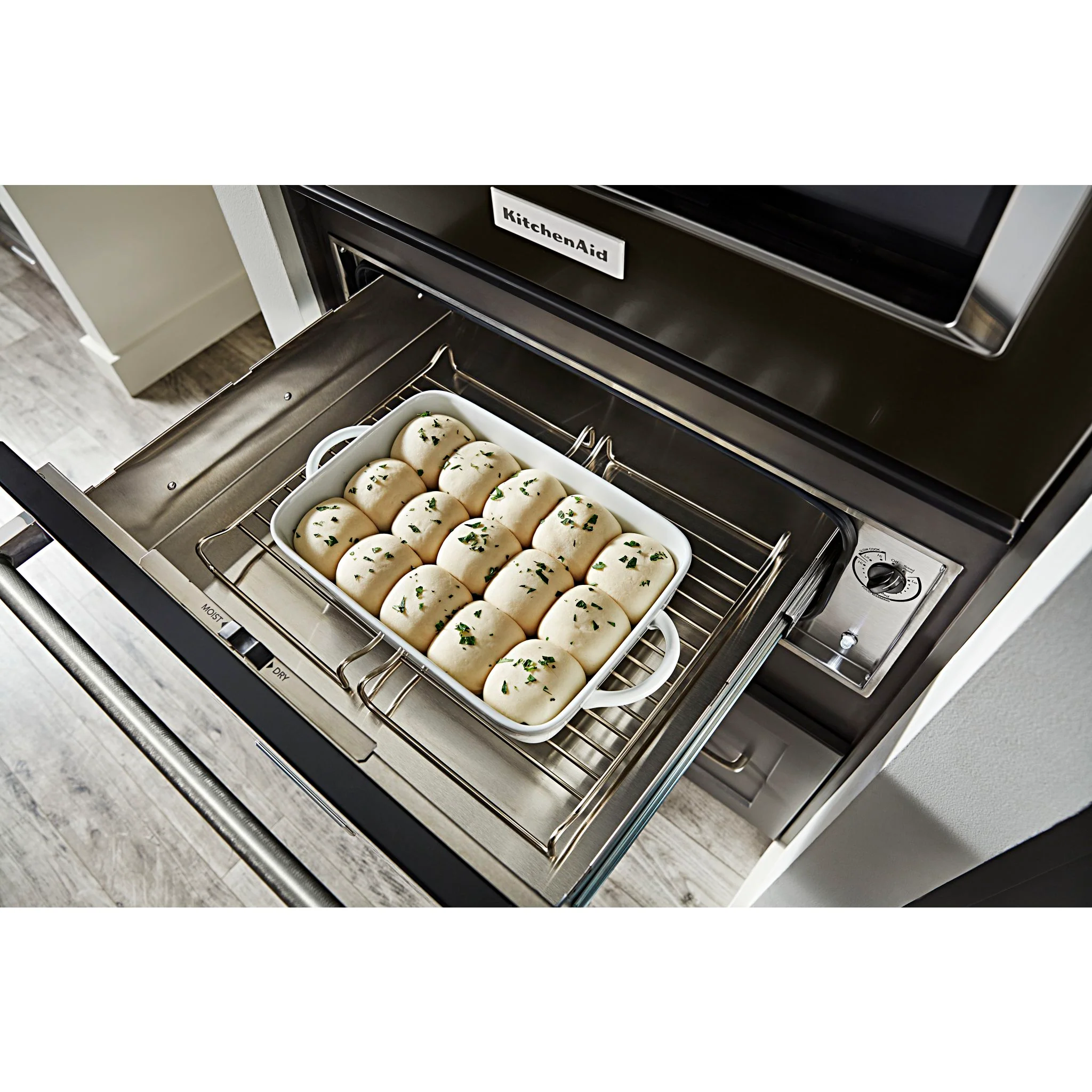 KitchenAid 27'' Slow Cook Warming Drawer with PrintShield Finish - Black Stainless (KOWT107EBS) - Image 10