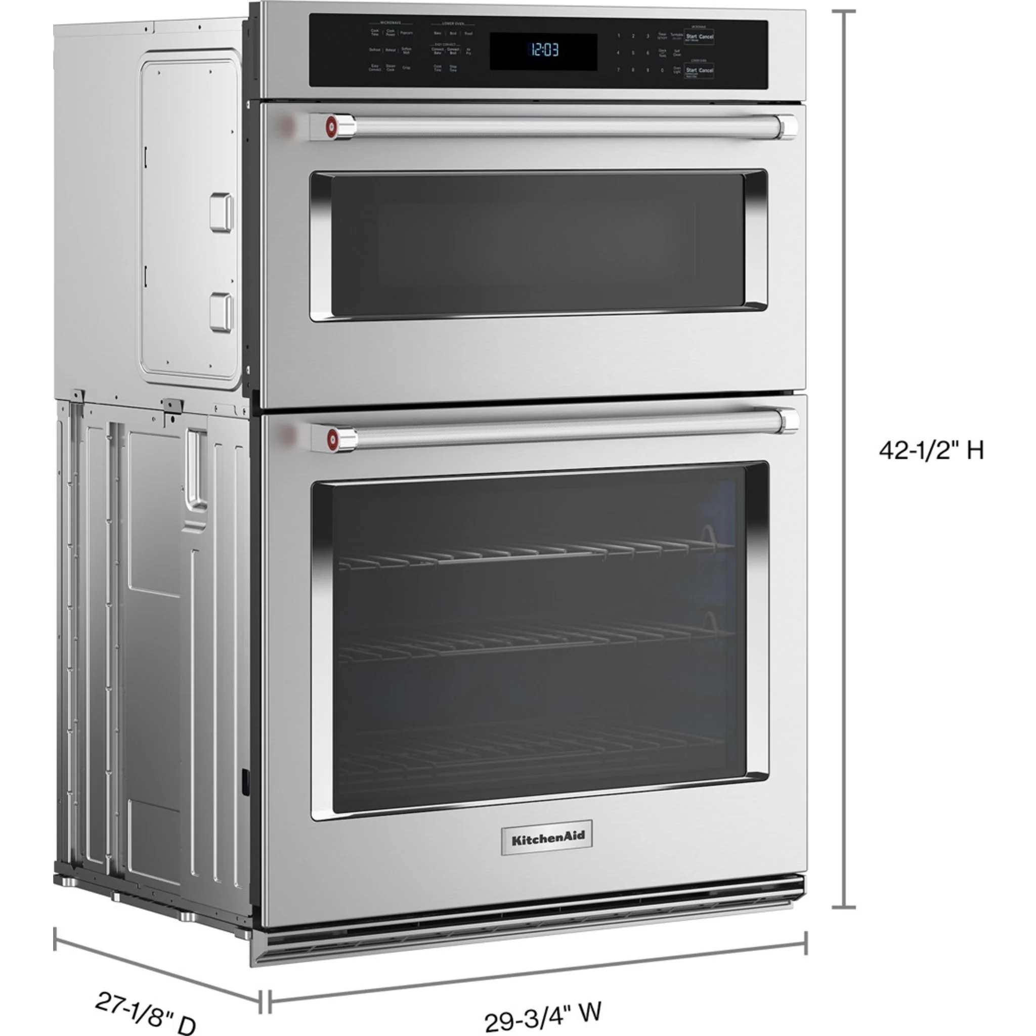 KitchenAid  30" Combination Microwave Wall Oven with Air Fry Mode - PrintShield Stainless (KOEC530PPS) - Image 2