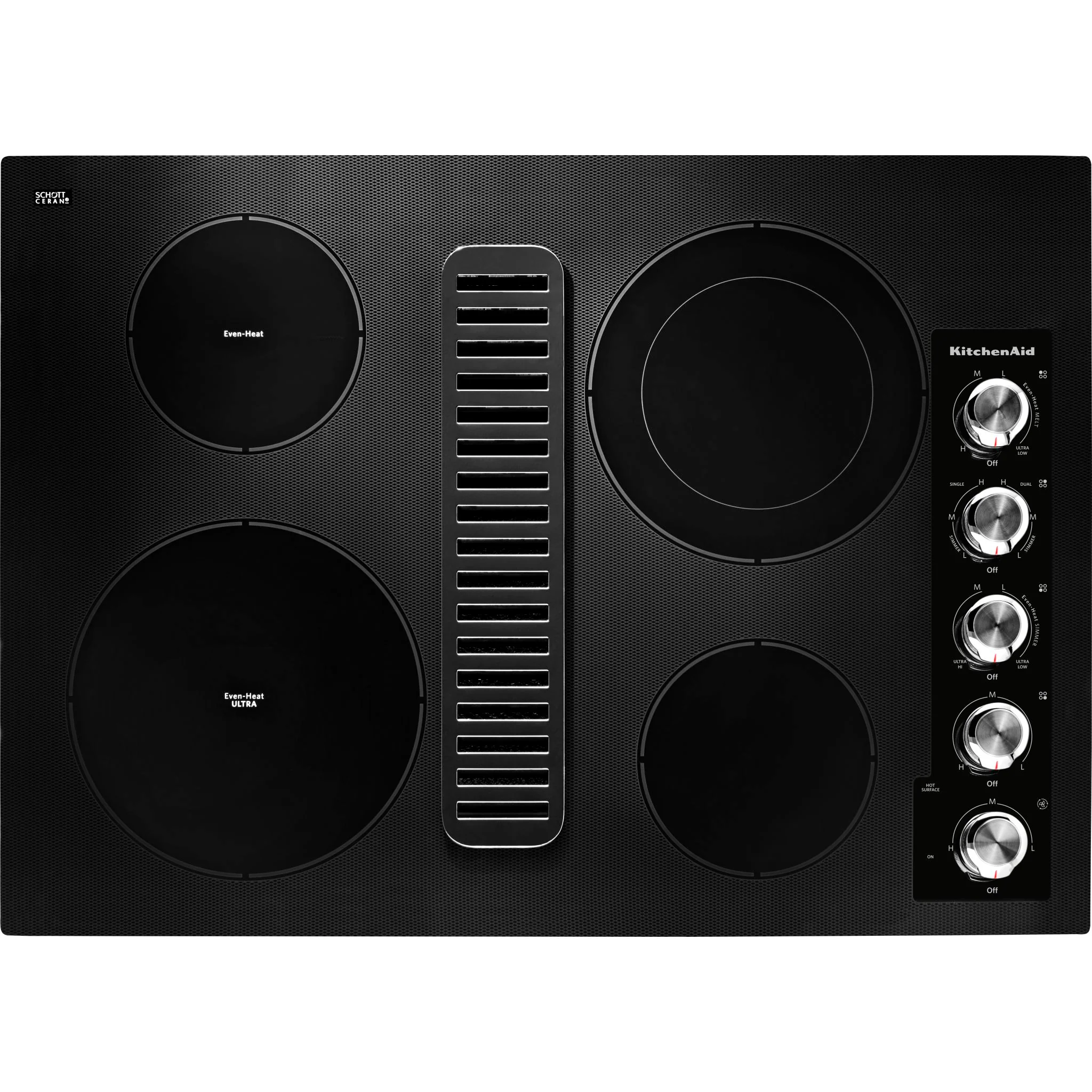 KitchenAid 30" Electric Downdraft Cooktop with 4 Elements -Black (KCED600GBL) - Image 6