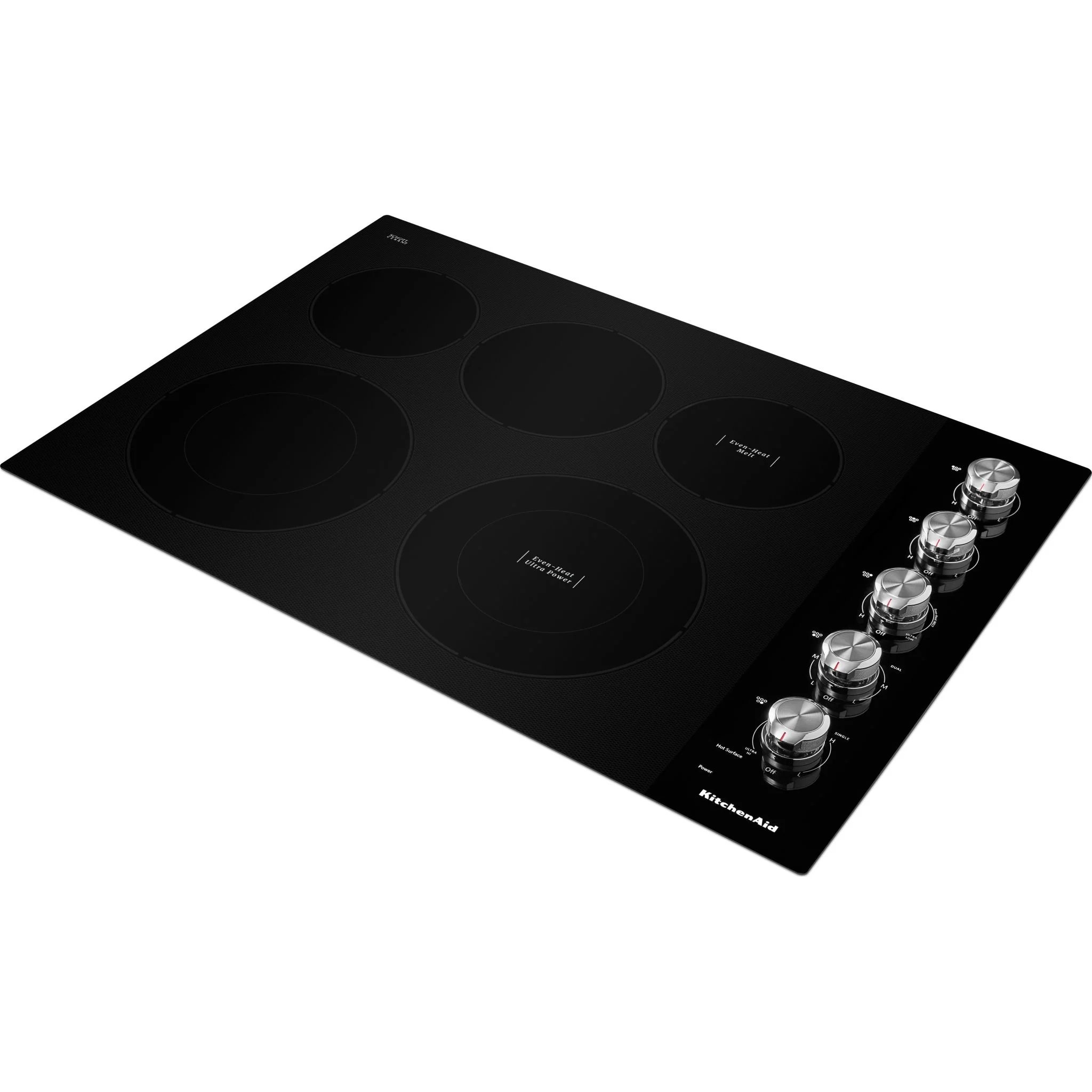 KitchenAid 30" Electric Cooktop with 5 Elements and Knob Controls -Black (KCES550HBL) - Image 3