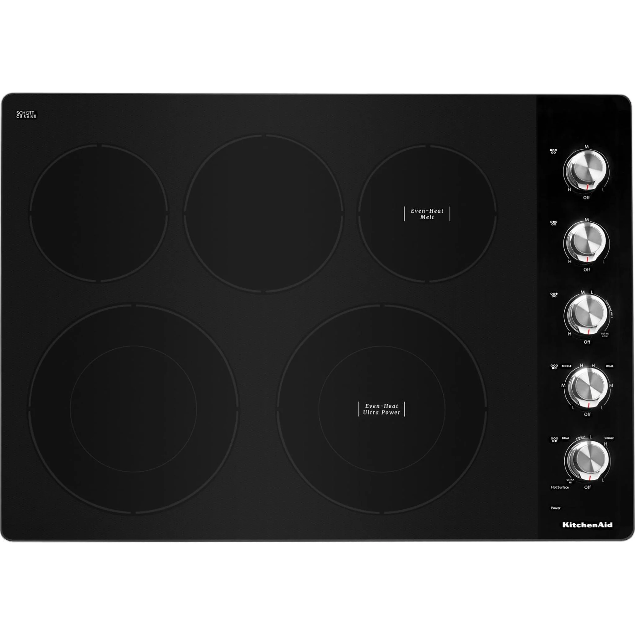 KitchenAid 30" Electric Cooktop with 5 Elements and Knob Controls -Stainless Steel (KCES550HSS) - Image 12
