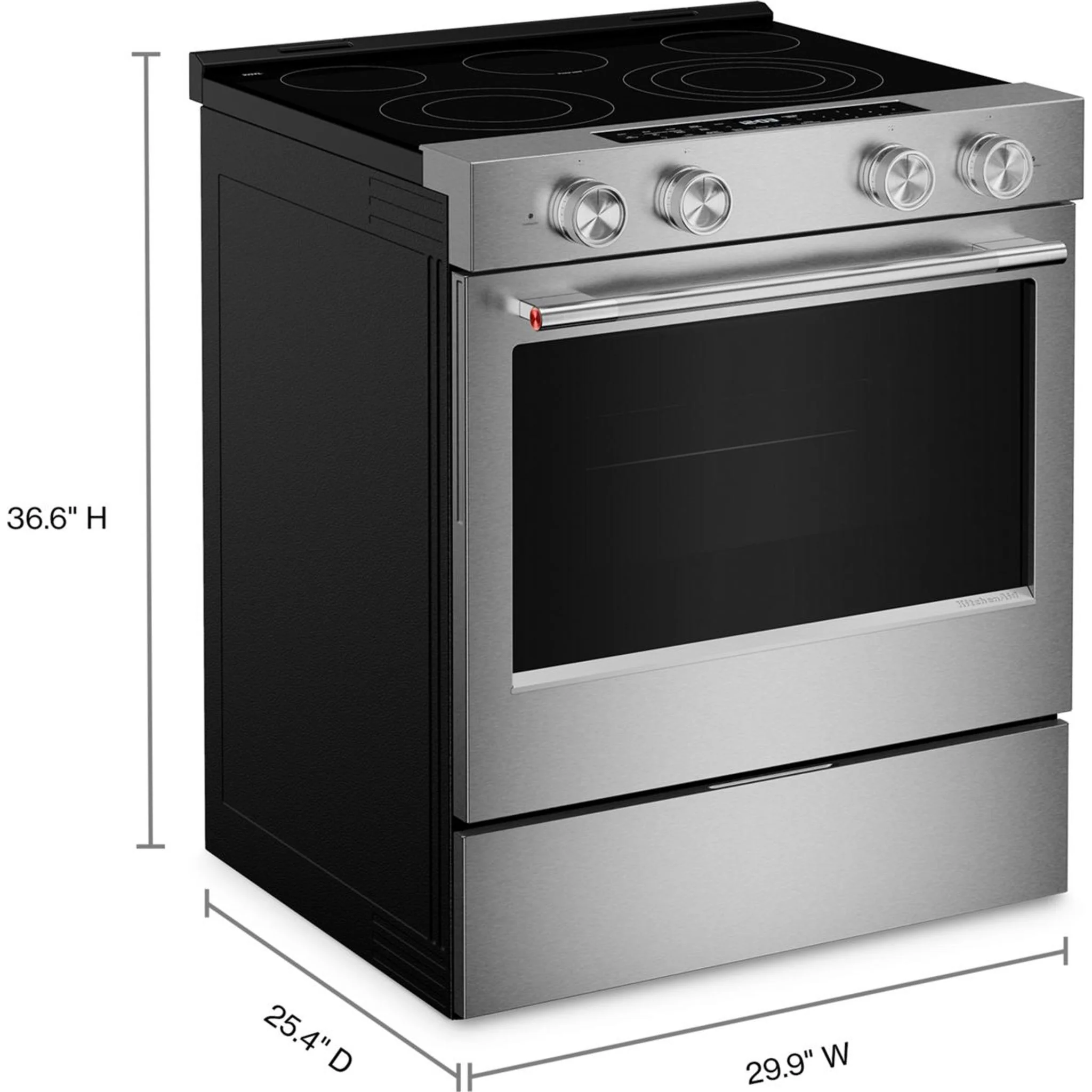 KitchenAid 5.3 Cu. Ft. Smart Slide-in Electric Range with Convection Cooking Modes -PrintShield™ Stainless Finish (YKSES330SPS) - Image 11