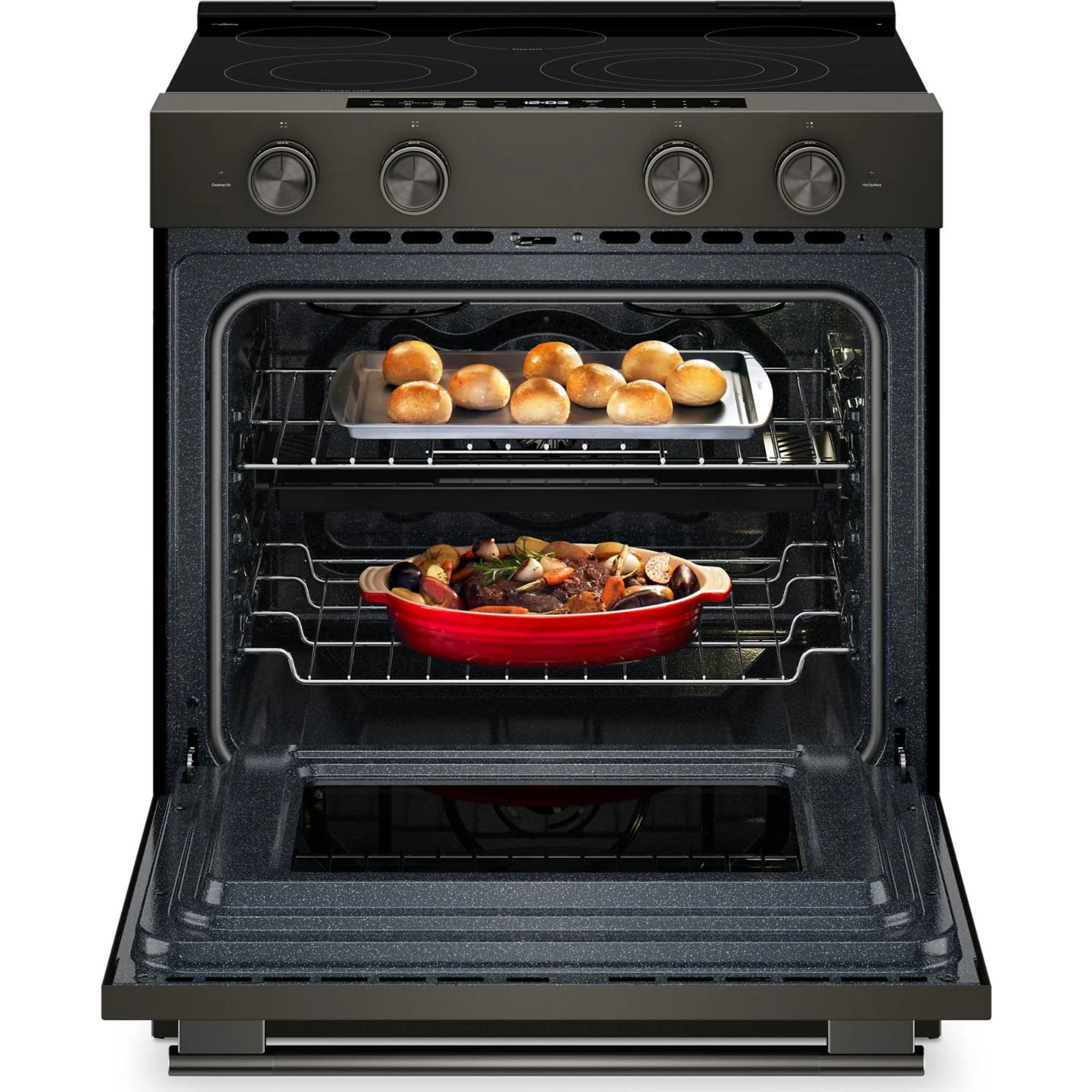 KitchenAid 5.3 Cu. Ft. Slide-in Electric Range with Two Even-HeatHyper Elements and Convection Cooking Modes -Black Ore (YKSES530SBE) - Image 9