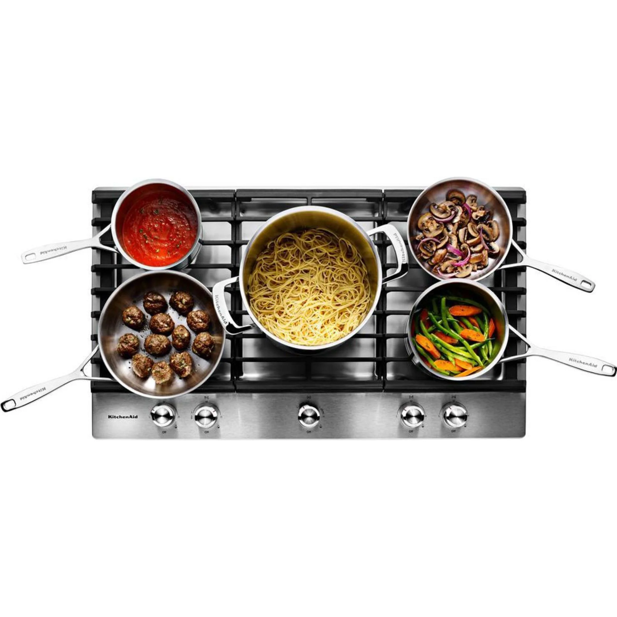 KitchenAid 30" 5-Burner Gas Cooktop -Stainless Steel (KCGS550ESS) - Image 2