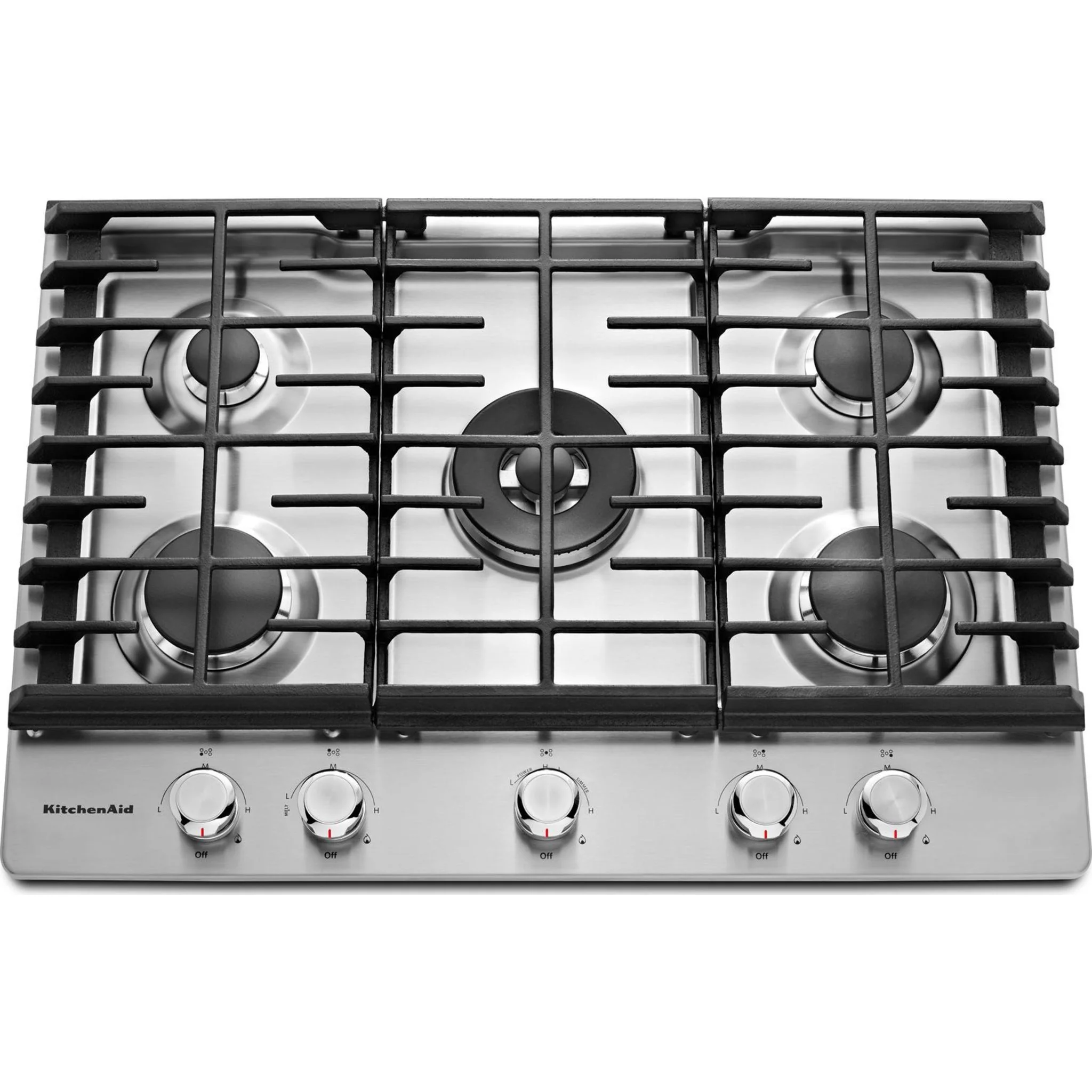 KitchenAid 30" 5-Burner Gas Cooktop -Stainless Steel (KCGS550ESS) - Image 6