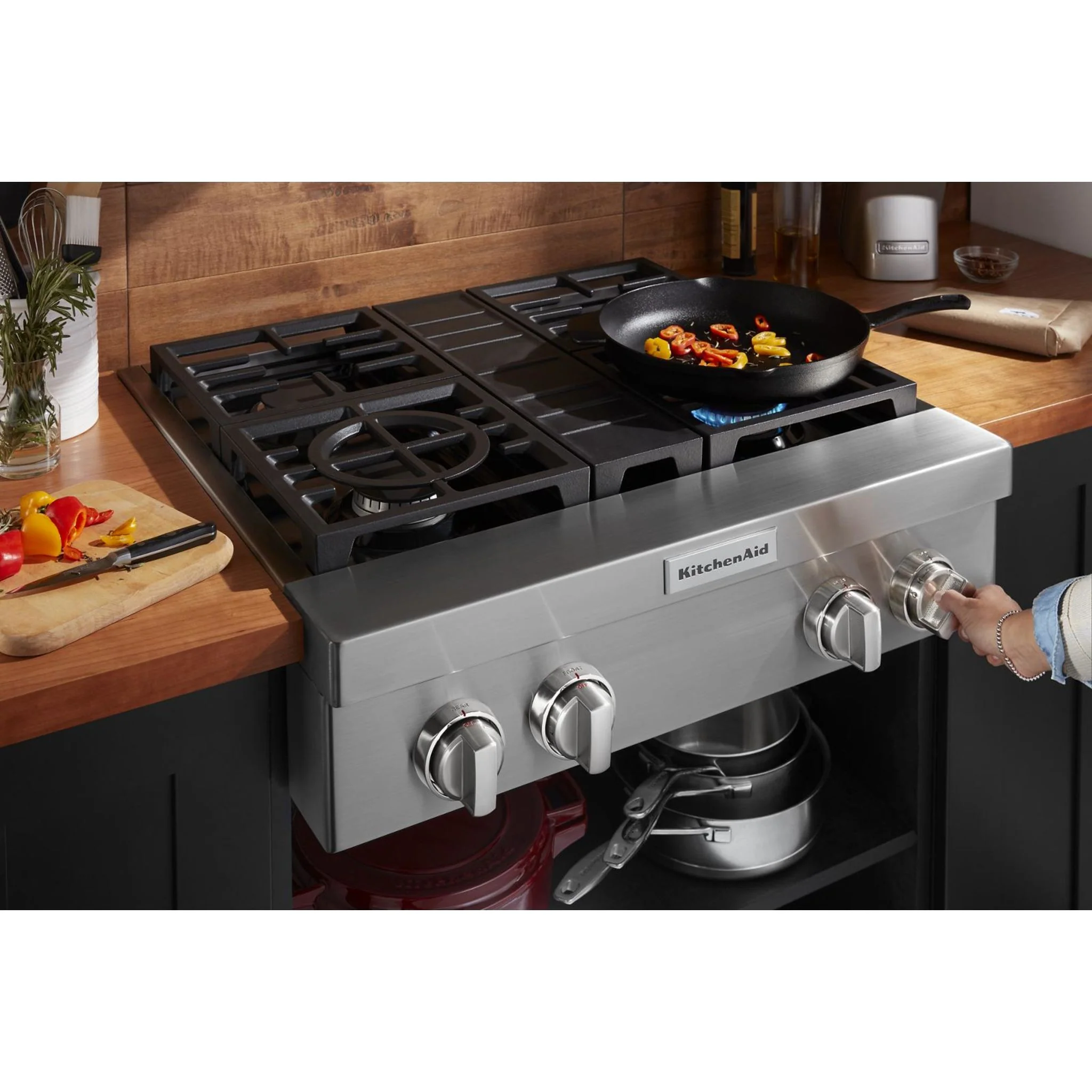 KitchenAid 30'' 4-Burner Commercial-Style Gas Rangetop -Stainless Steel (KCGC500JSS) - Image 7