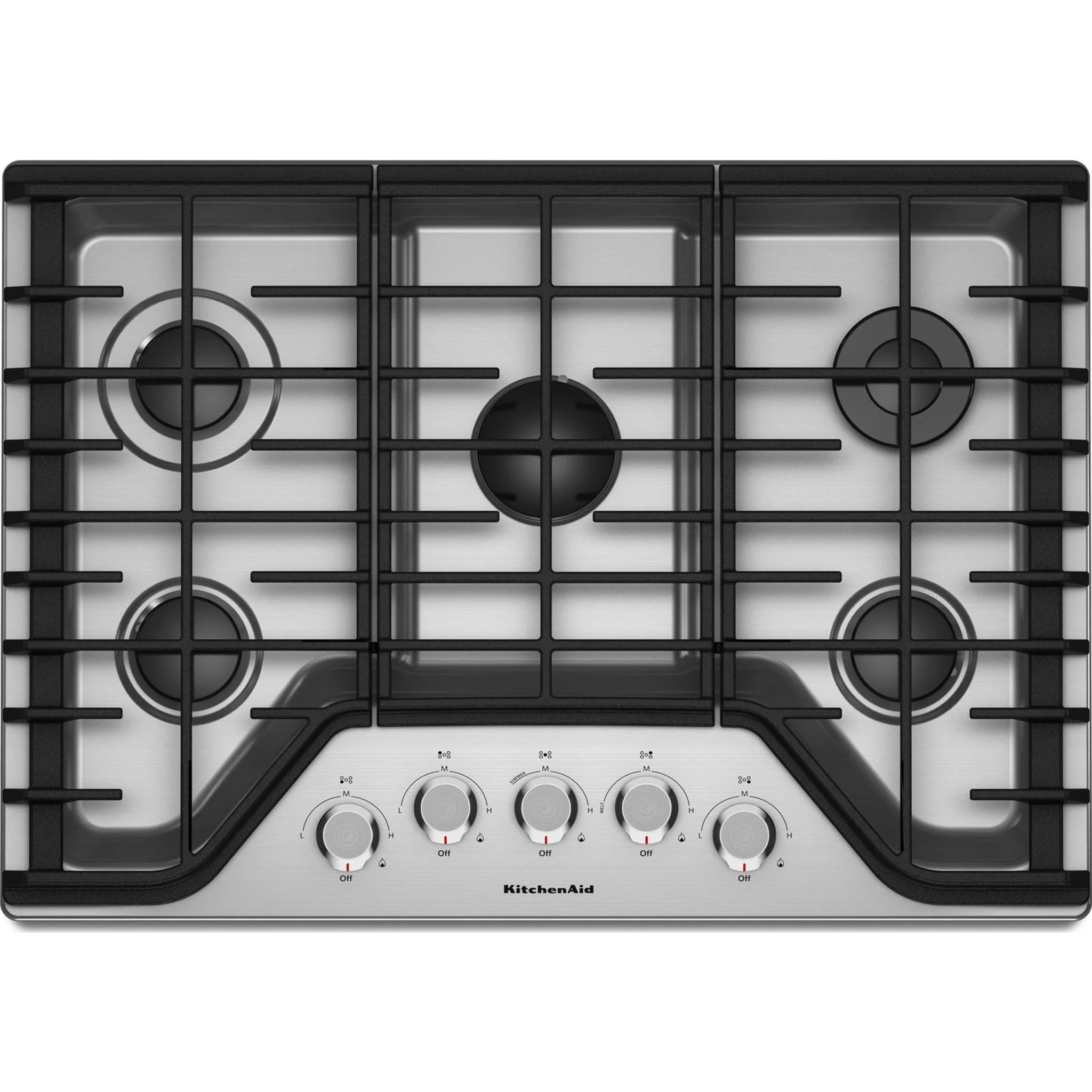 KitchenAid 30" 5-Burner Gas Cooktop -Stainless Steel (KCGS350ESS) - Image 5