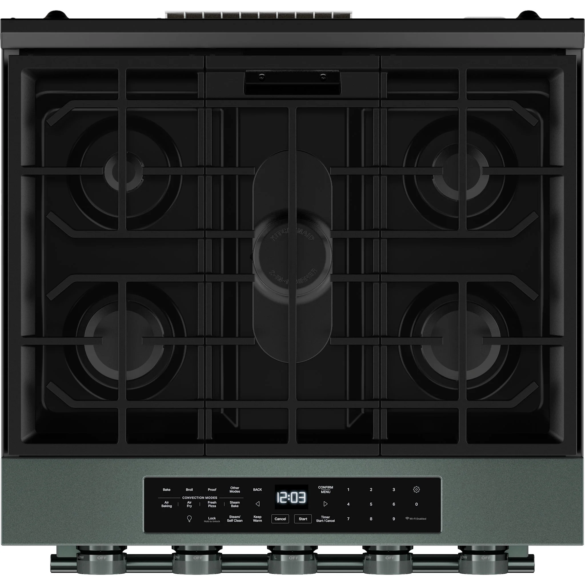KitchenAid 5.0 Cu. Ft. Smart Slide-in Gas Range with Convection Cooking Modes and 2-in-1 Burner -Juniper (KSGS530SJP) - Image 11