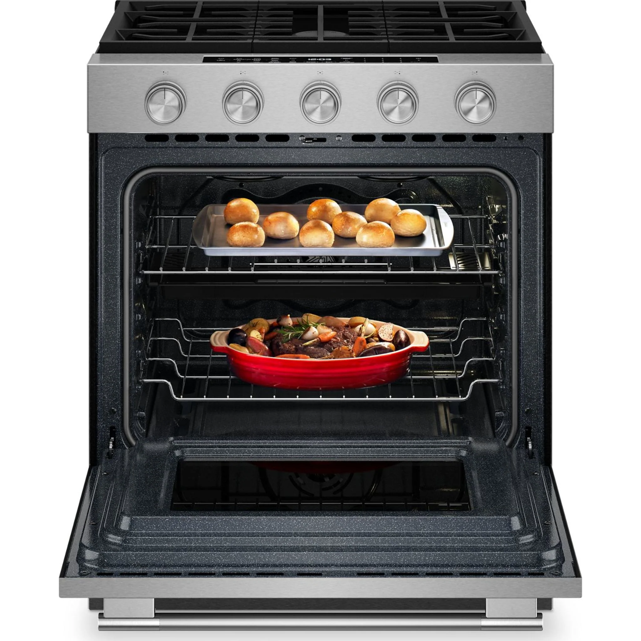 KitchenAid 5.0 Cu. Ft. Smart Slide-in Gas Range with Convection Cooking Modes and 2-in-1 Burner -Fingerprint Resistant Stainless Steel (KSGS530SPS) - Image 27