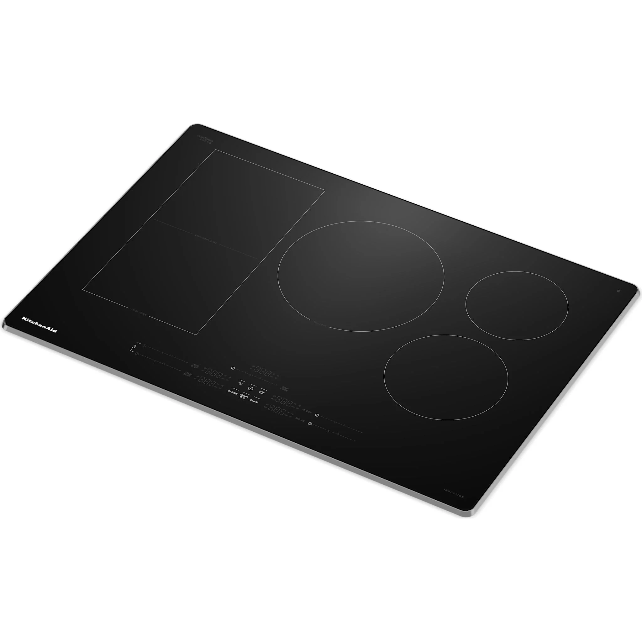 KitchenAid 30" Temp CookInduction Cooktop with 5 Cooking Zones -Blk Glass Touch Ctrl w SS side (KCIT730SSS) - Image 3