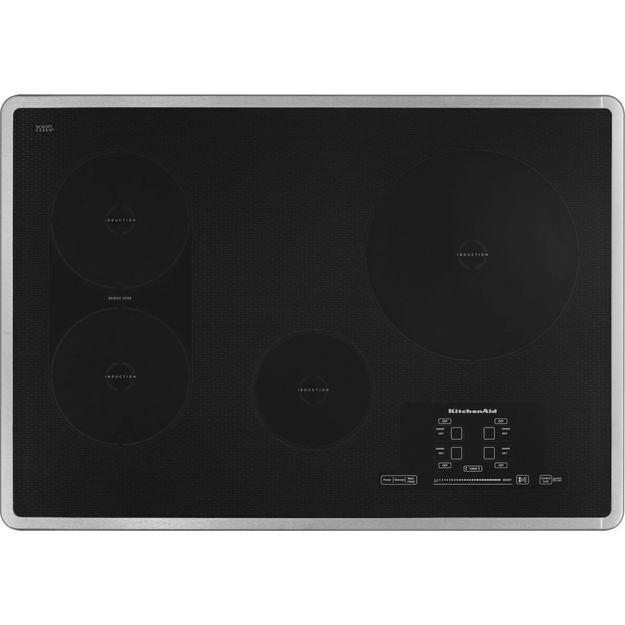 KitchenAid  30" Induction Cooktop with 4 Elements, Touch-Activated Controls and Power Slider (KICU509XSS) - Image 2
