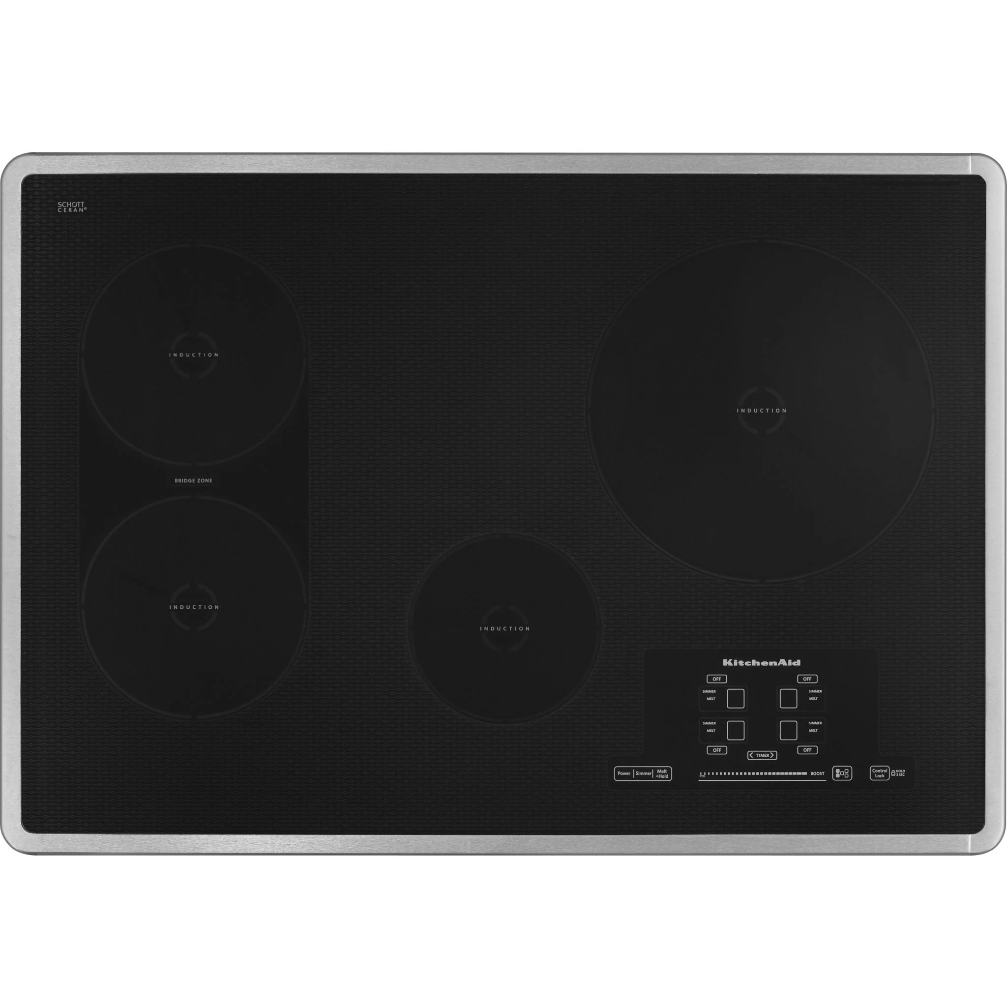 KitchenAid  30" Induction Cooktop with 4 Elements, Touch-Activated Controls and Power Slider (KICU509XSS) - Image 6