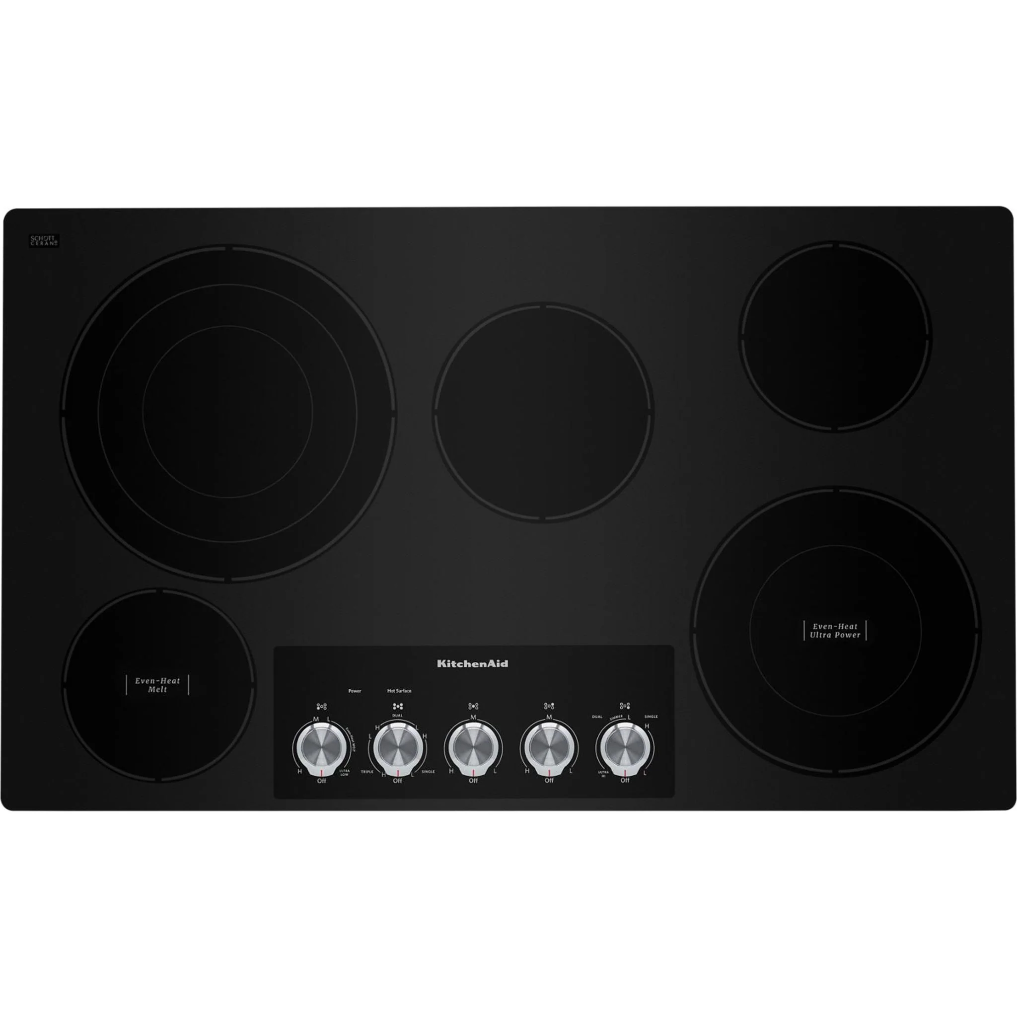 KitchenAid 36" Electric Cooktop with 5 Elements and Knob Controls -Black (KCES556HBL) - Image 11