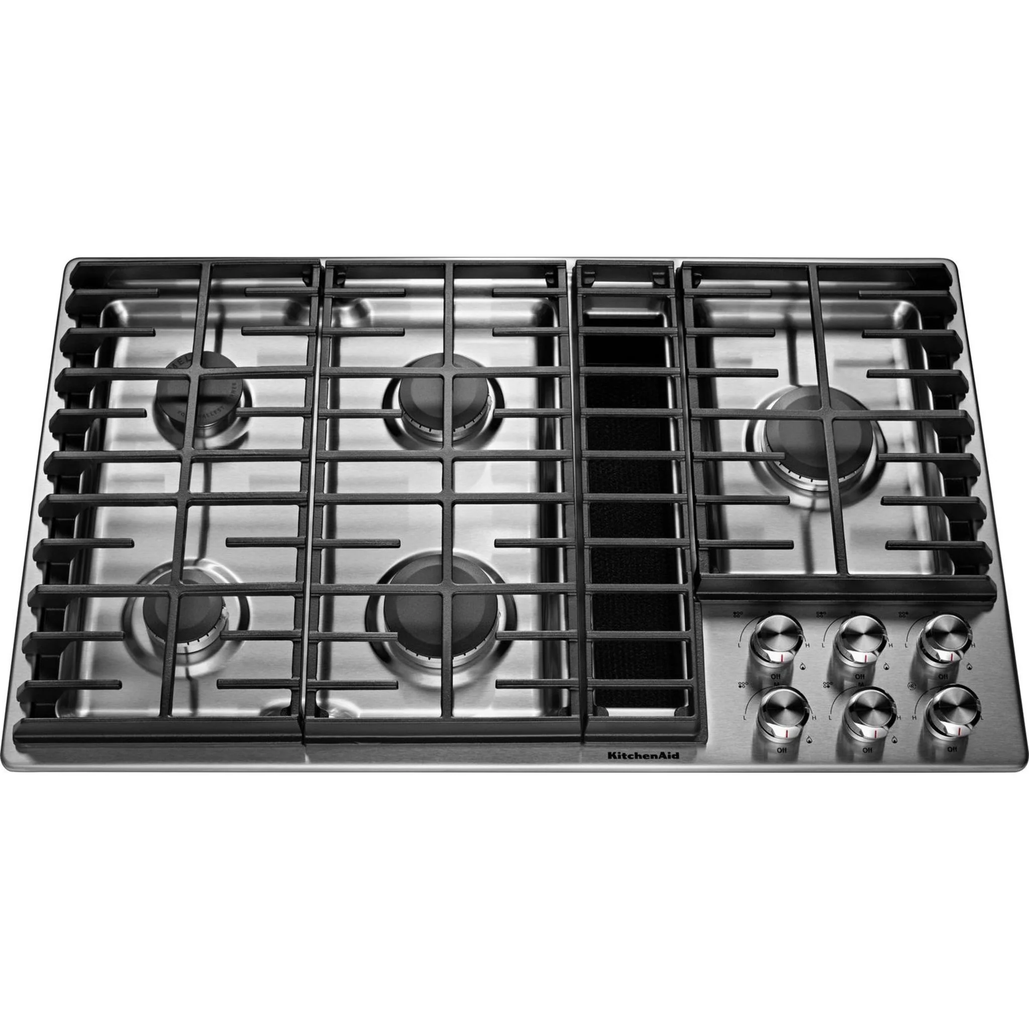 KitchenAid 36" 5 Burner Gas Downdraft Cooktop -Stainless Steel (KCGD506GSS) - Image 17
