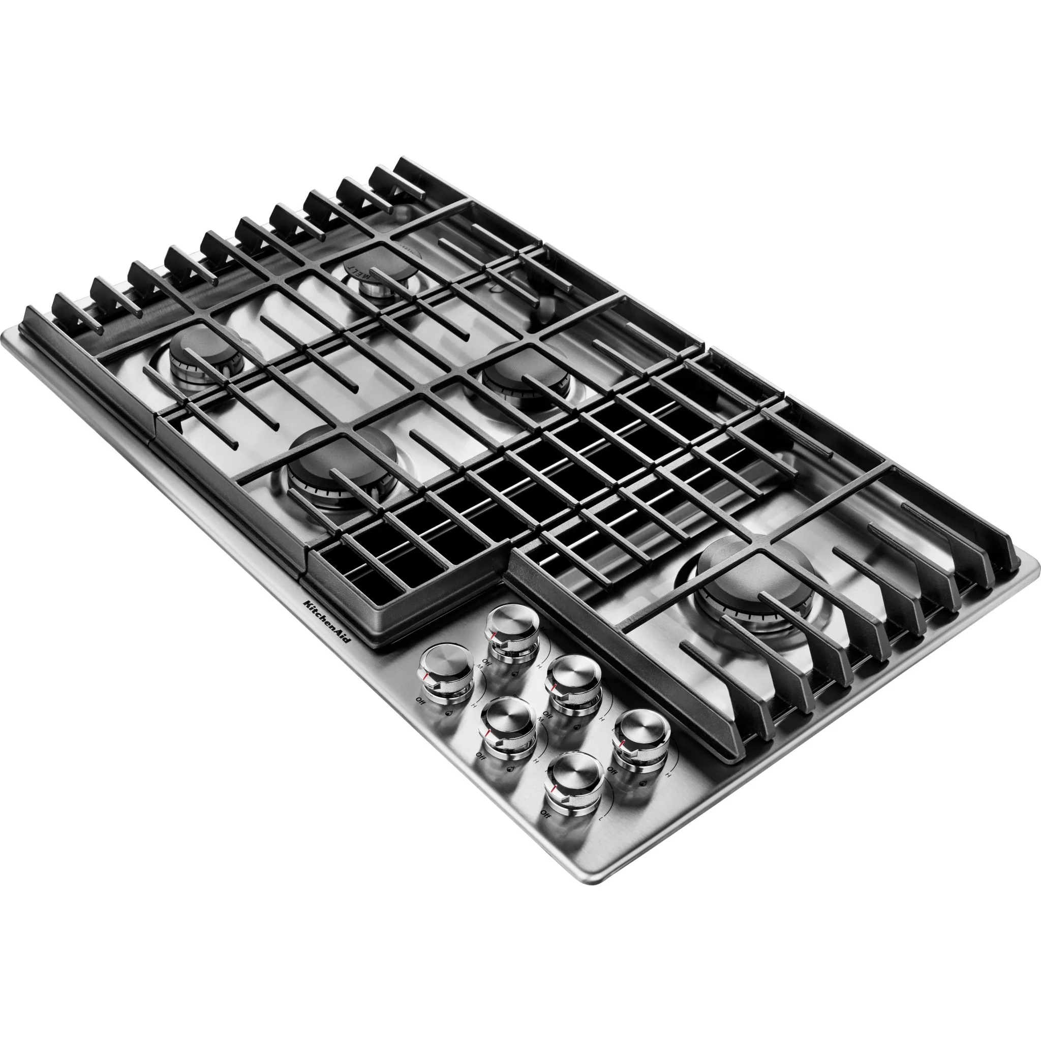 KitchenAid 36" 5 Burner Gas Downdraft Cooktop -Stainless Steel (KCGD506GSS) - Image 2