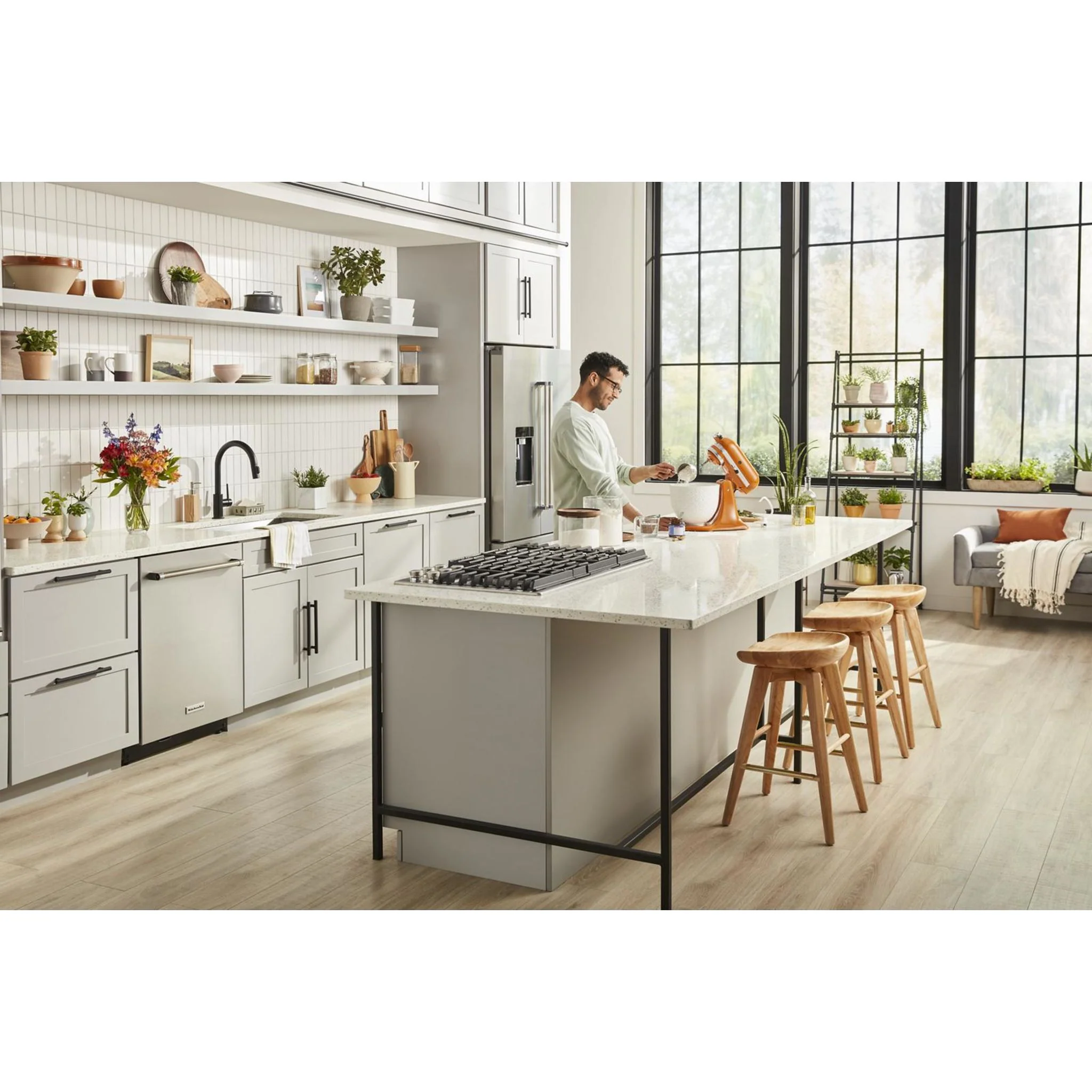 KitchenAid 36" 5 Burner Gas Downdraft Cooktop -Stainless Steel (KCGD506GSS) - Image 7