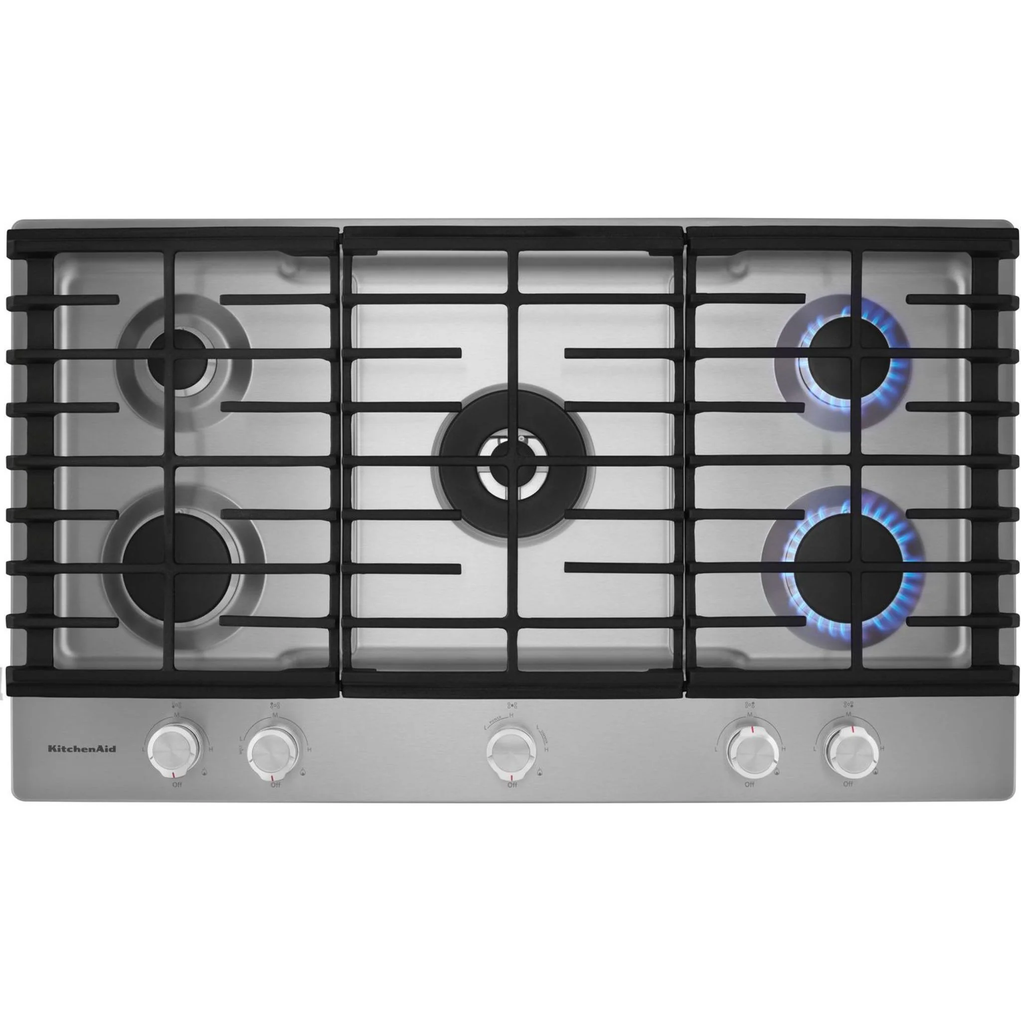 KitchenAid 36" 5-Burner Gas Cooktop -Stainless Steel (KCGS556ESS) - Image 8