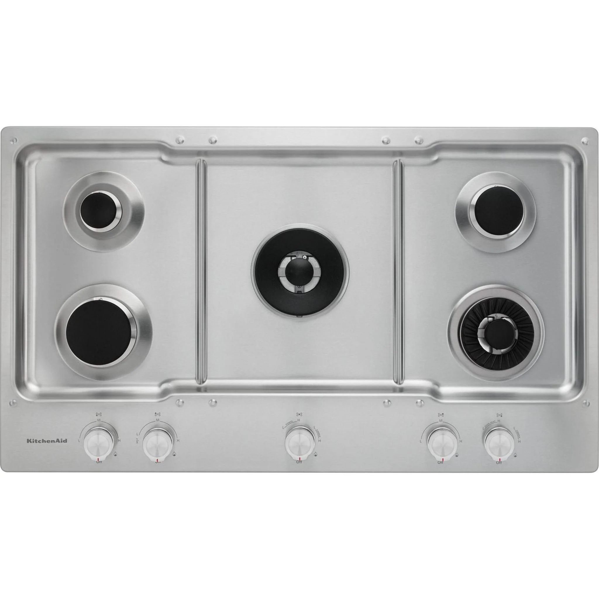 KitchenAid 36" 5-Burner Gas Cooktop with Griddle -Stainless Steel (KCGS956ESS) - Image 21
