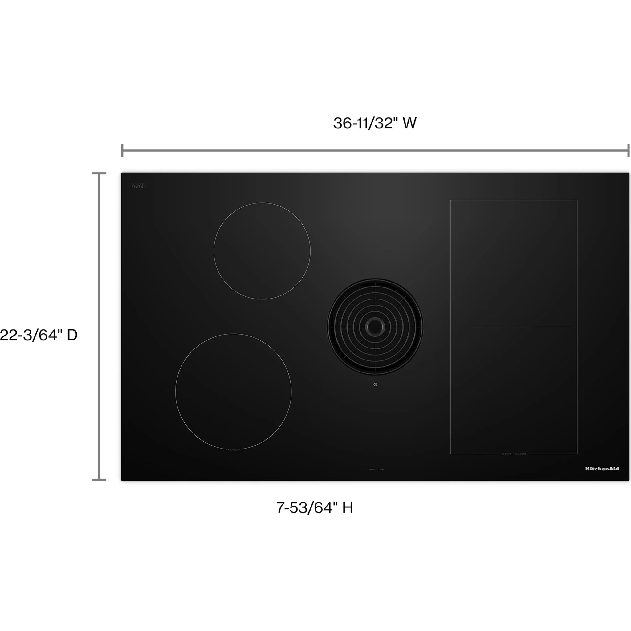 KitchenAid 36" Induction Cooktop (1586831) - Black - Image 8