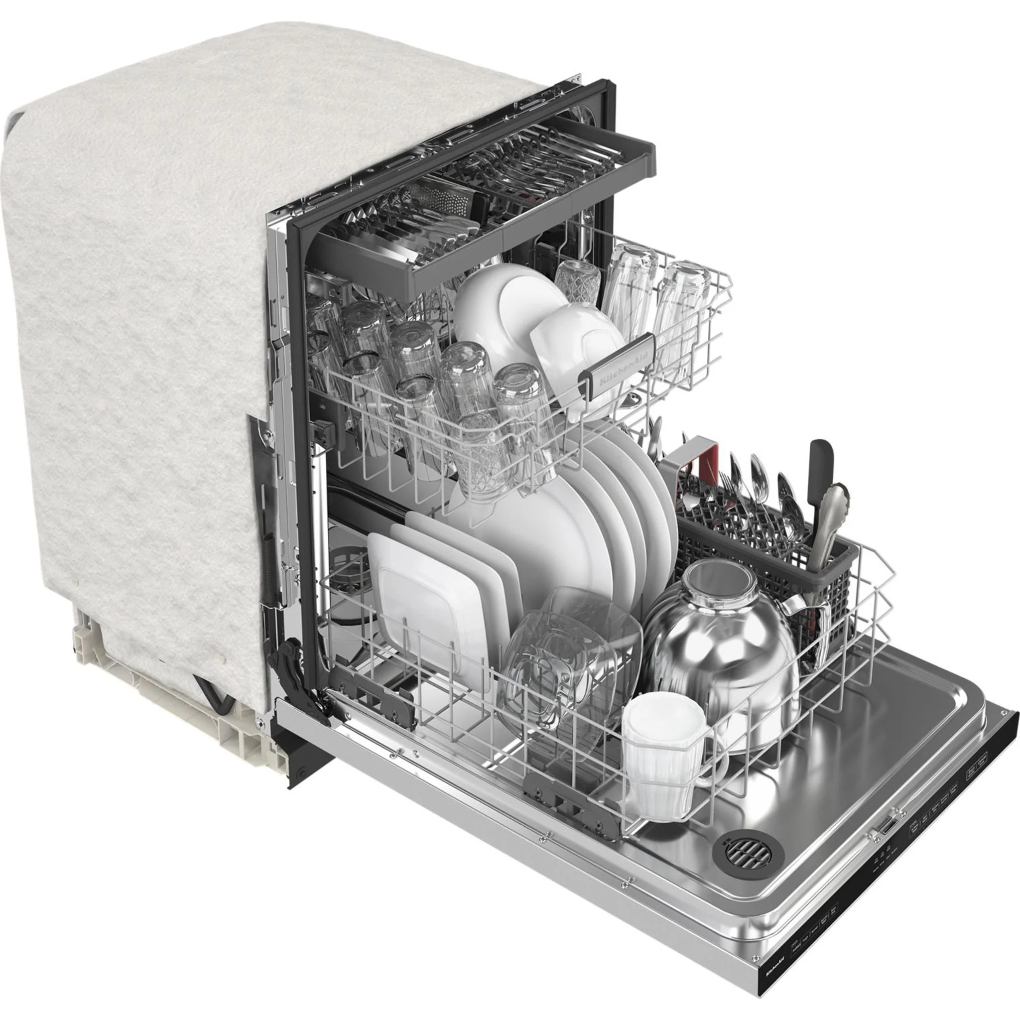 KitchenAid  39 dBA Dishwasher in PrintShield Finish with Third Level Utensil Rack - Stainless Steel (KDTE204KPS) - Image 14