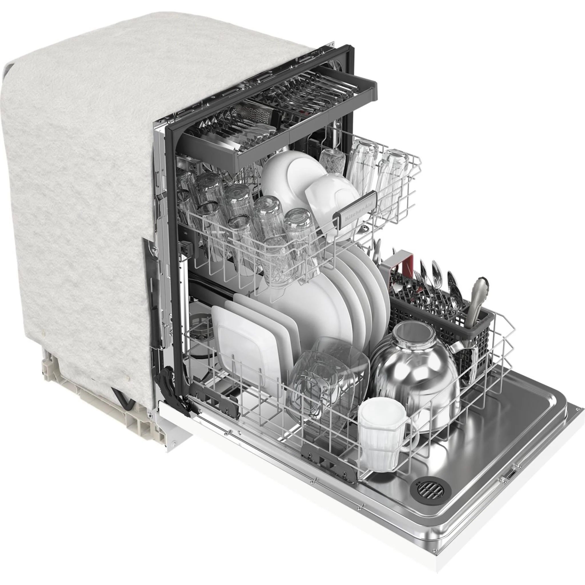 KitchenAid  39 dBA Dishwasher with Third Level Utensil Rack - White (KDFE204KWH) - Image 19