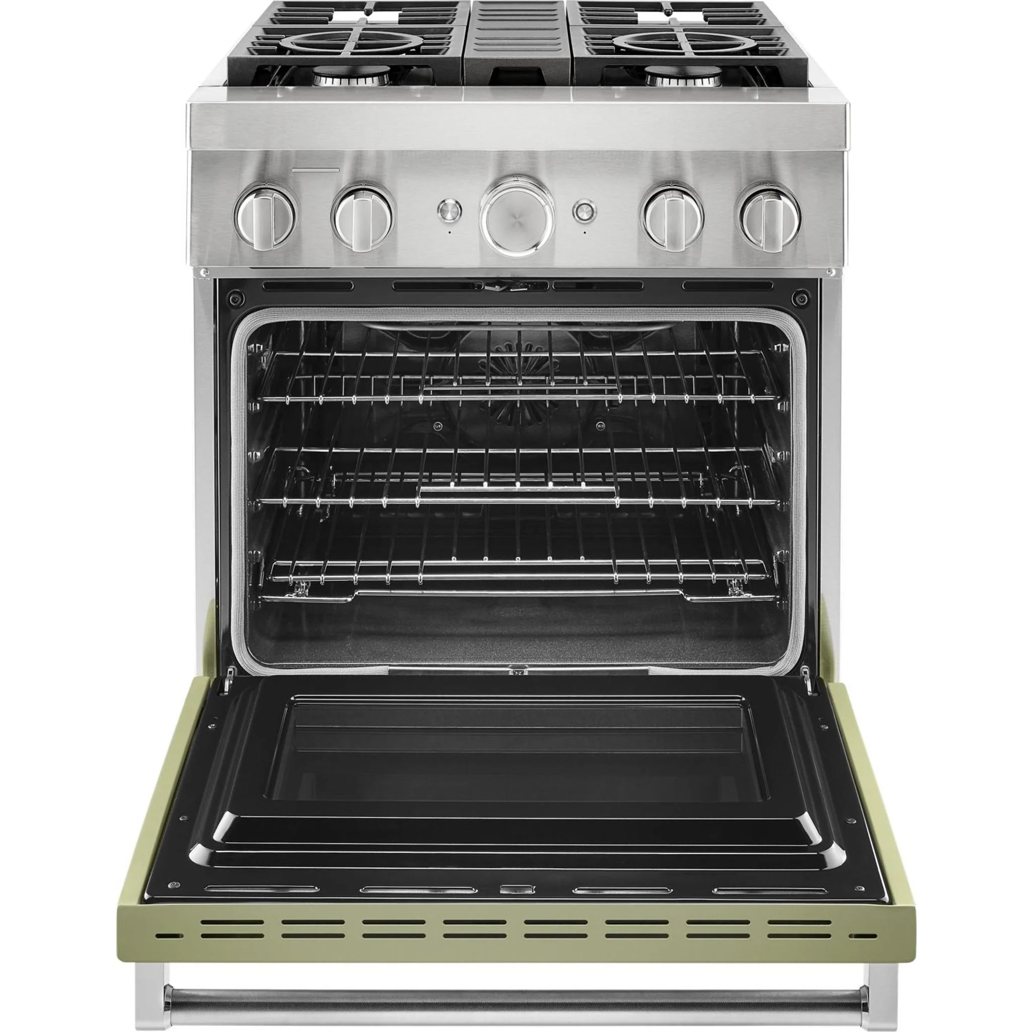 KitchenAid  30'' Smart Commercial-Style Dual Fuel Range with 4 Burners - Avocado Cream (KFDC500JAV) - Image 10