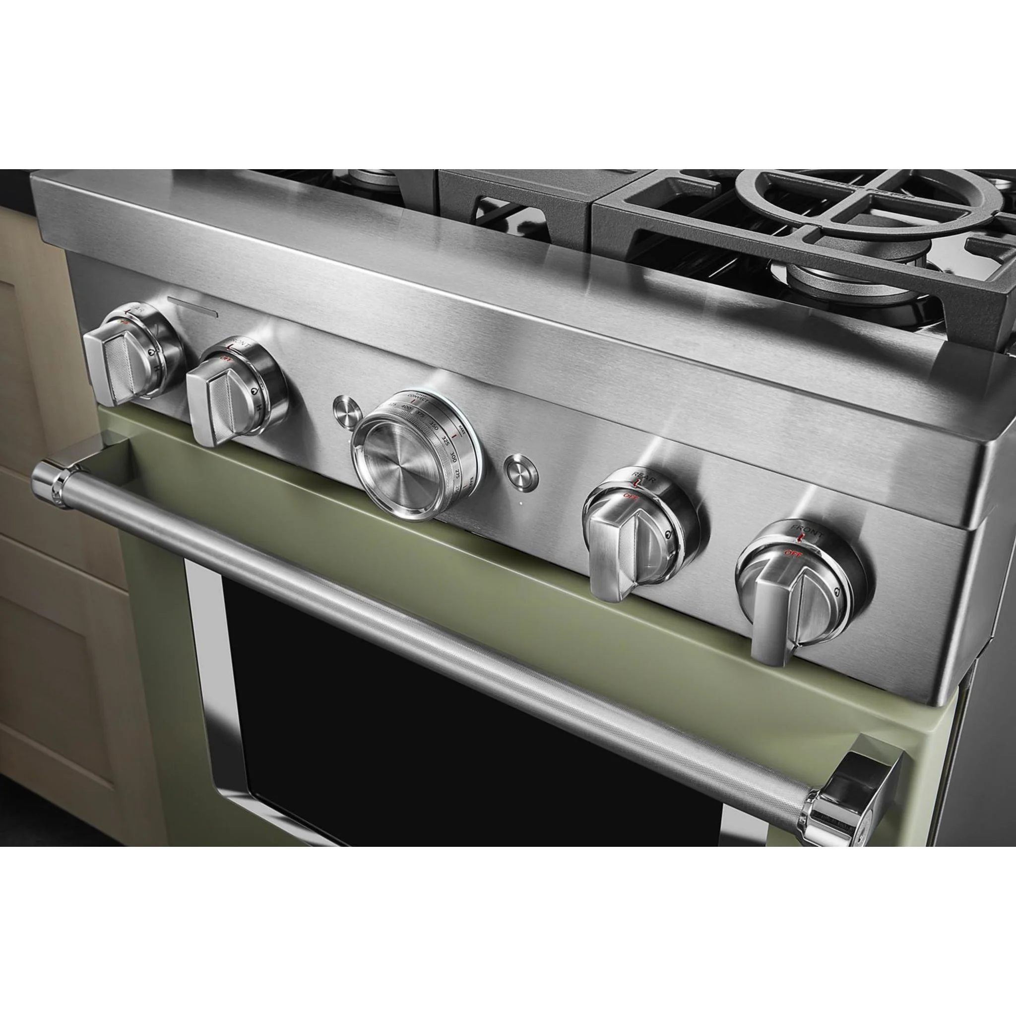 KitchenAid  30'' Smart Commercial-Style Dual Fuel Range with 4 Burners - Avocado Cream (KFDC500JAV) - Image 16