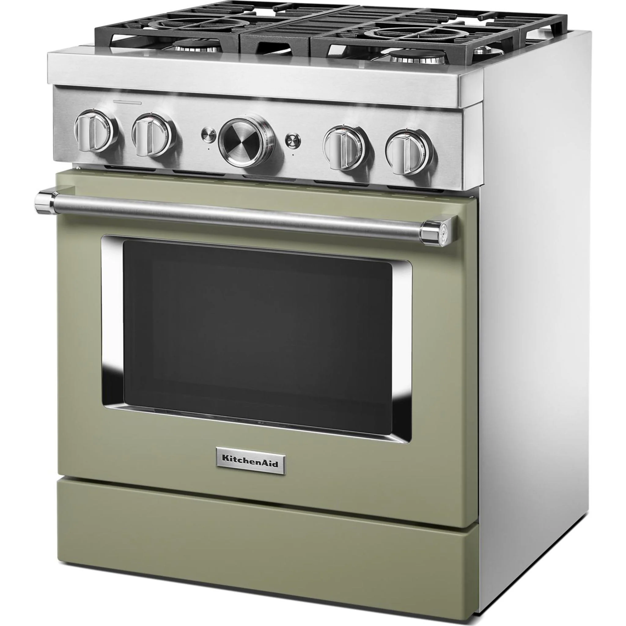 KitchenAid  30'' Smart Commercial-Style Dual Fuel Range with 4 Burners - Avocado Cream (KFDC500JAV) - Image 30