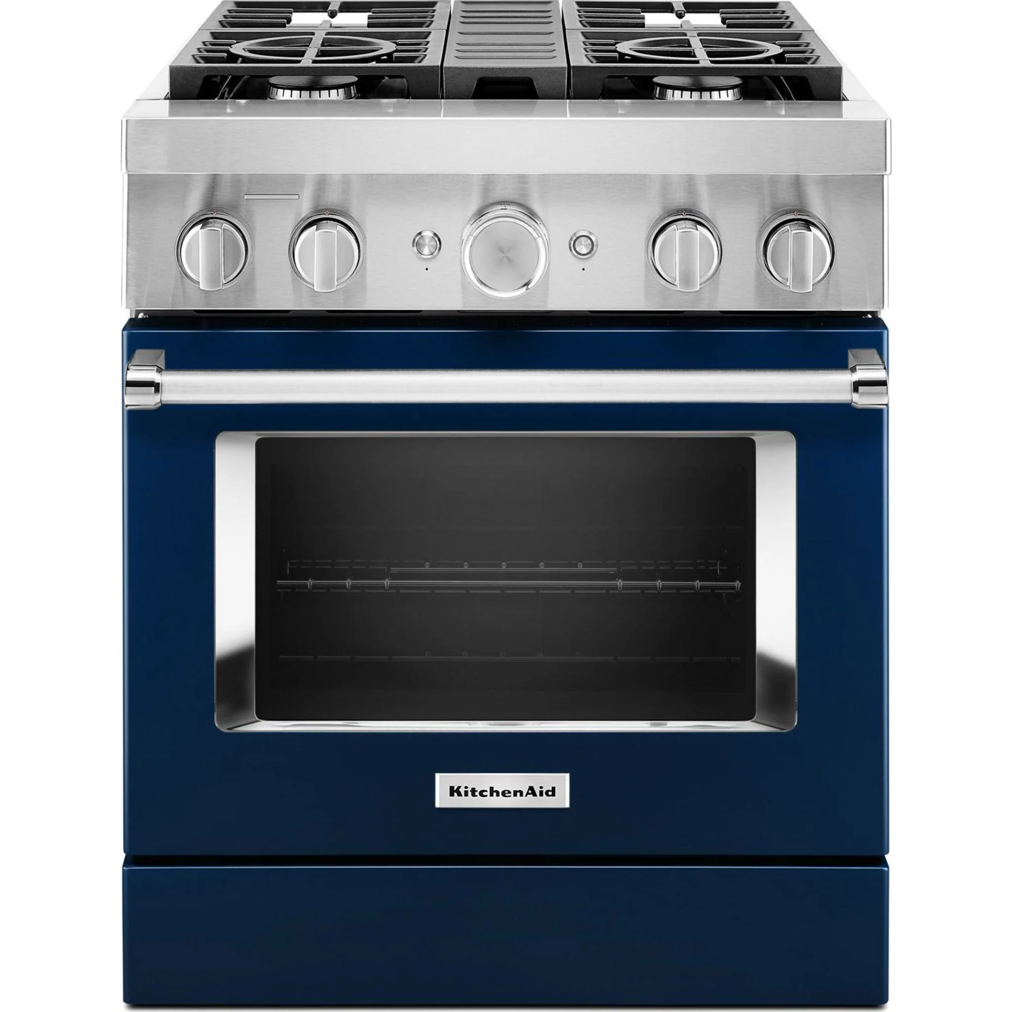 KitchenAid  30'' Smart Commercial-Style Dual Fuel Range with 4 Burners - Ink Blue (KFDC500JIB) - Image 2