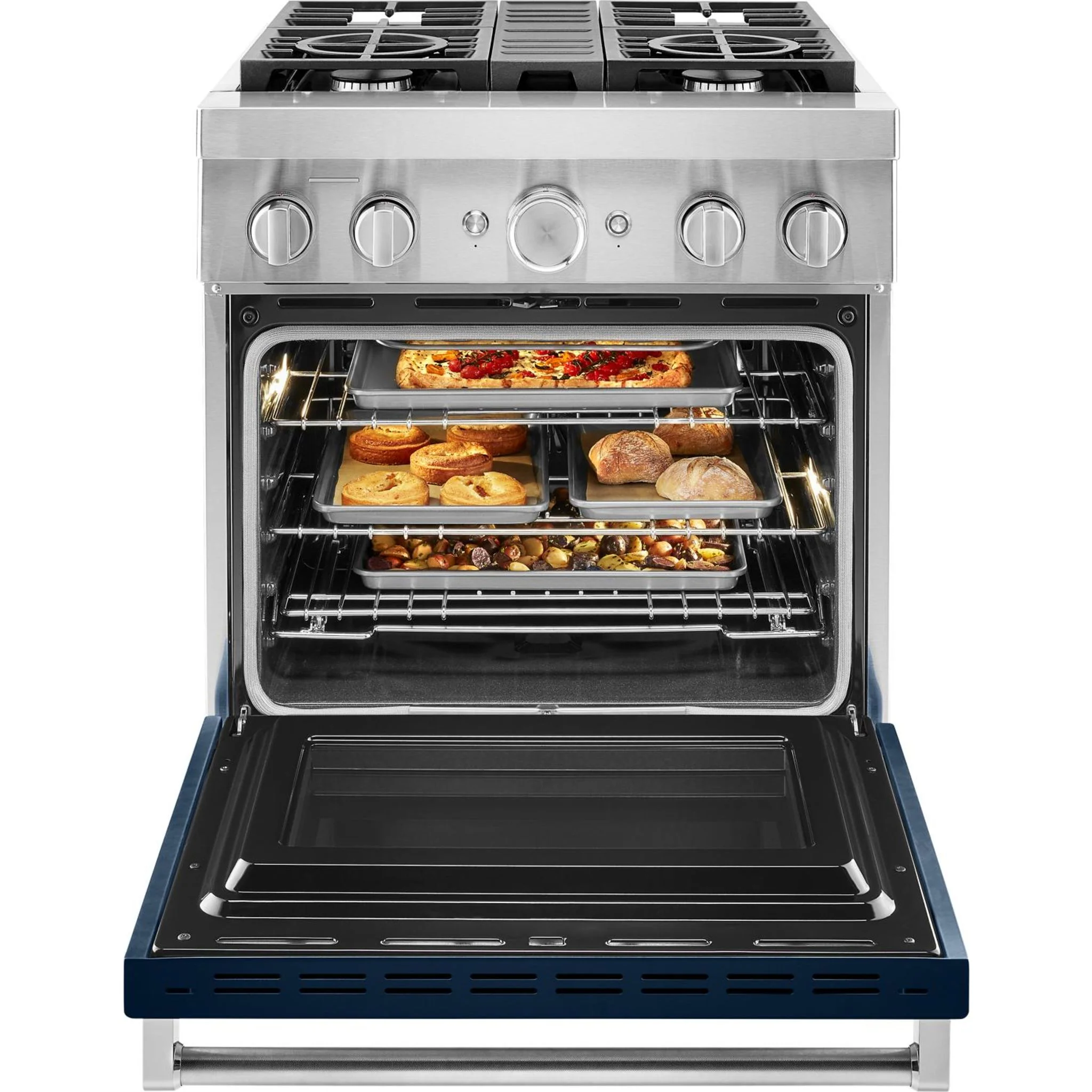KitchenAid  30'' Smart Commercial-Style Dual Fuel Range with 4 Burners - Ink Blue (KFDC500JIB) - Image 27